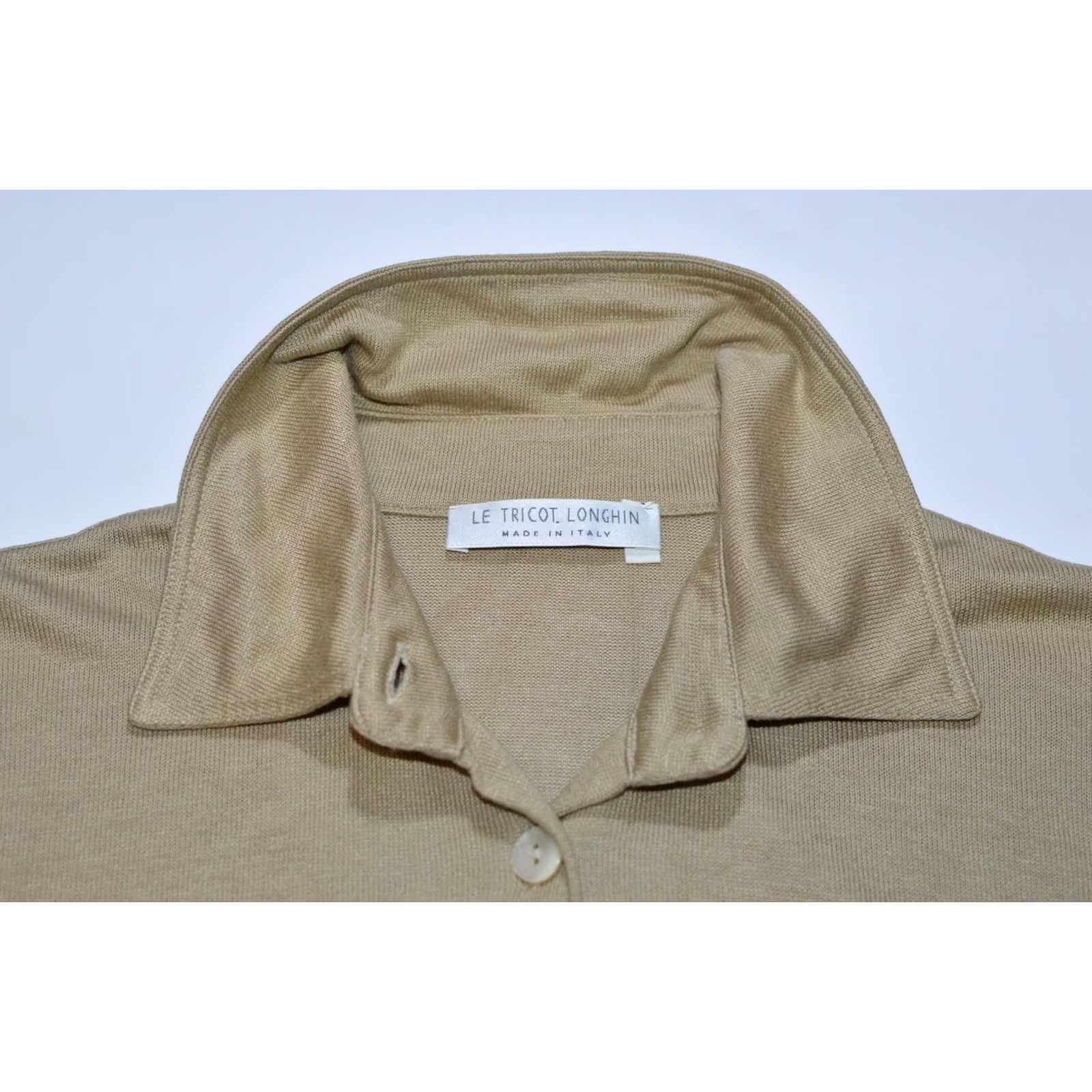Vintage Womens Le Tricot Longhin Italy Viscose Linen Top Blouse Shirt XL Beige Size XL / US 12-14 / IT 48-50 - 4 Thumbnail