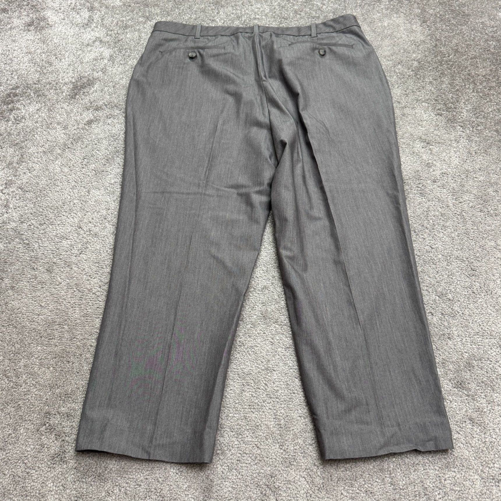 Van Heusen Van Heusen Dress Pants Mens 36 Waist Gray Flat Front Straight Leg Workwear Dress Pants Size US 36 / EU 52 - 2 Thumbnail