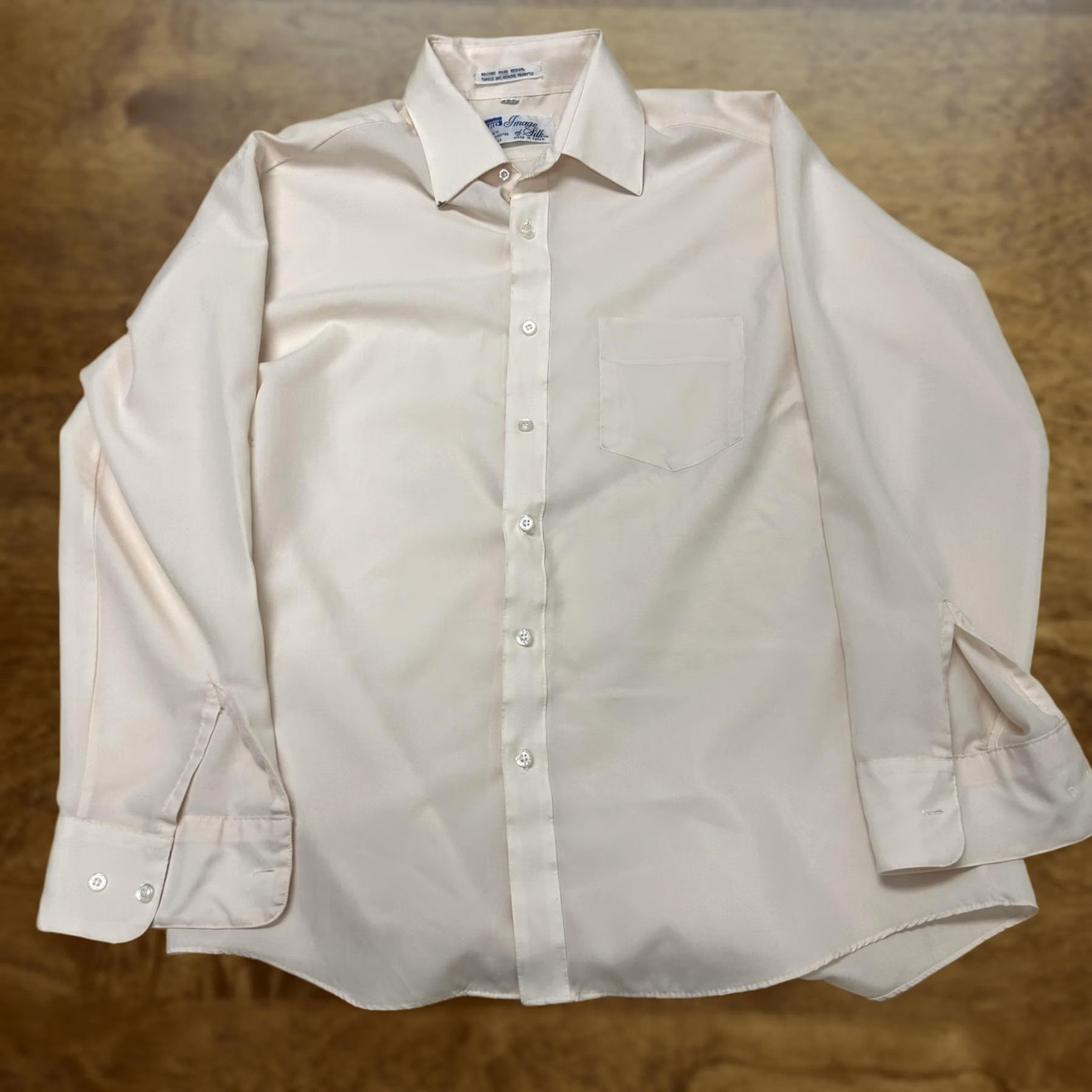 Vintage VINTAGE Montgomery Ward Dress Shirt Mens 16 32/33 White Image Of Silk 70s Size 42R - 1 Thumbnail