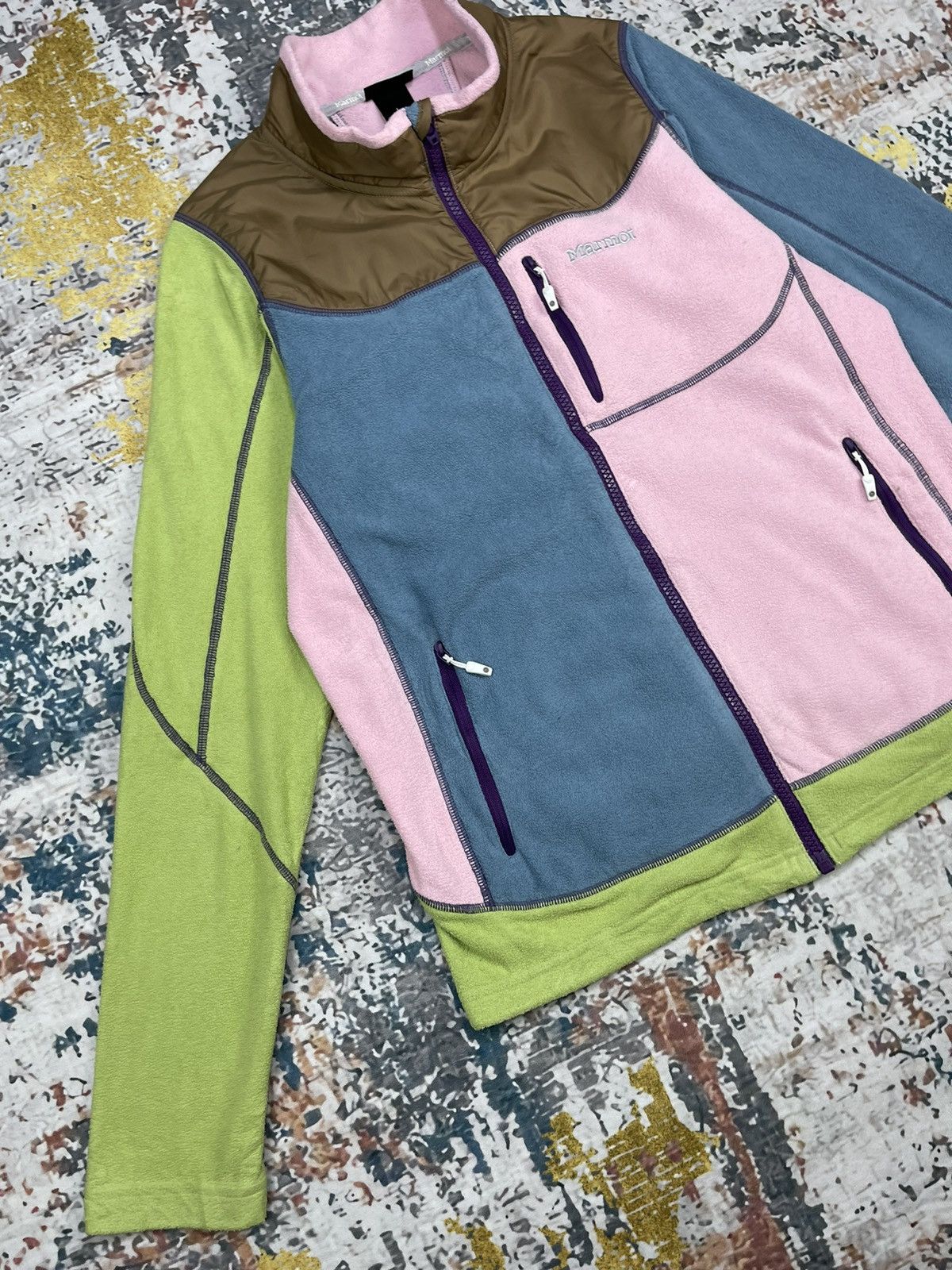 Marmot OutdoorStyle MARMOT Multi Color Fleece Light Jacket Size L / US 10 / IT 46 - 4 Thumbnail