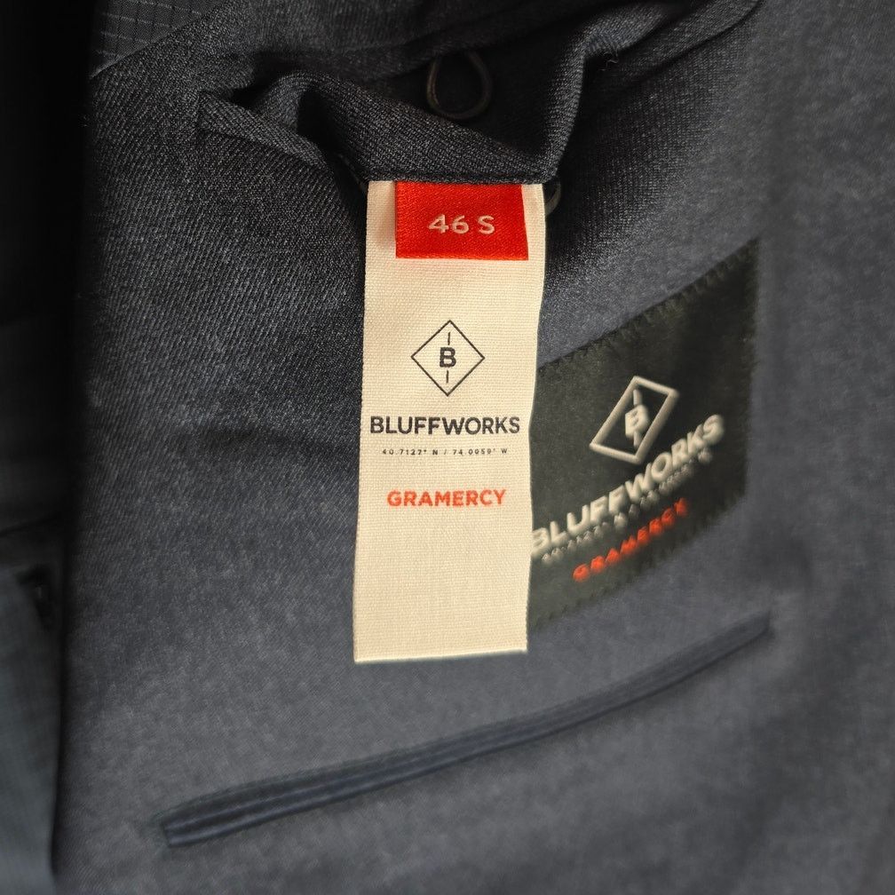 BluffWorks Bluffworks Gramercy Slim Fit Travel Blazer Navy Blue 46S Size 46S - 5 Thumbnail