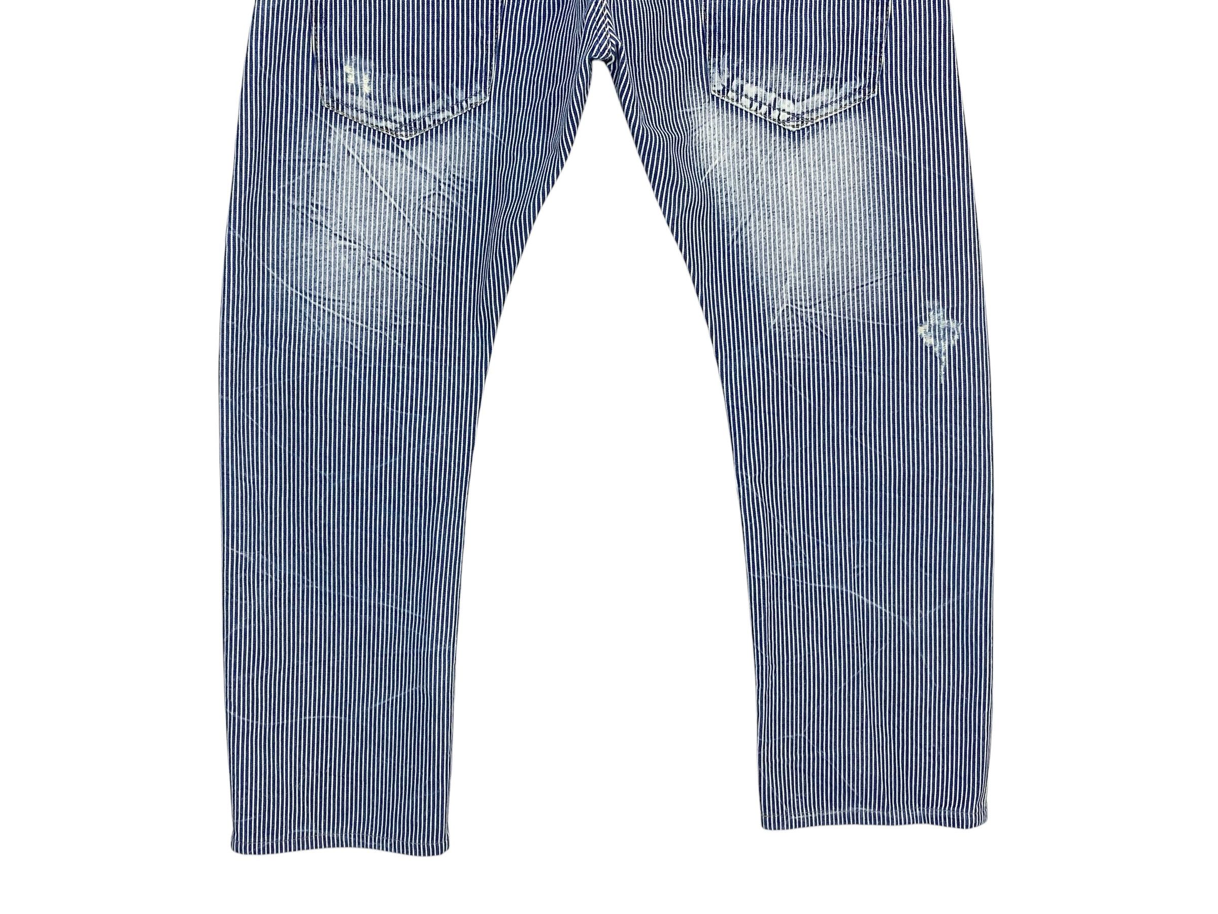 Other Dominates Stripes Hickory Double Waist Distressed Jeans Size US 34 / EU 50 - 6 Thumbnail