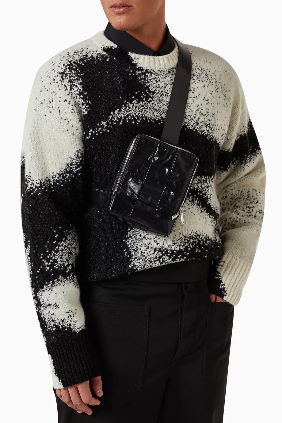 Bottega Veneta Black Intrecciato Leather Mini Cassette Sling Bag Size ONE SIZE - 3 Thumbnail