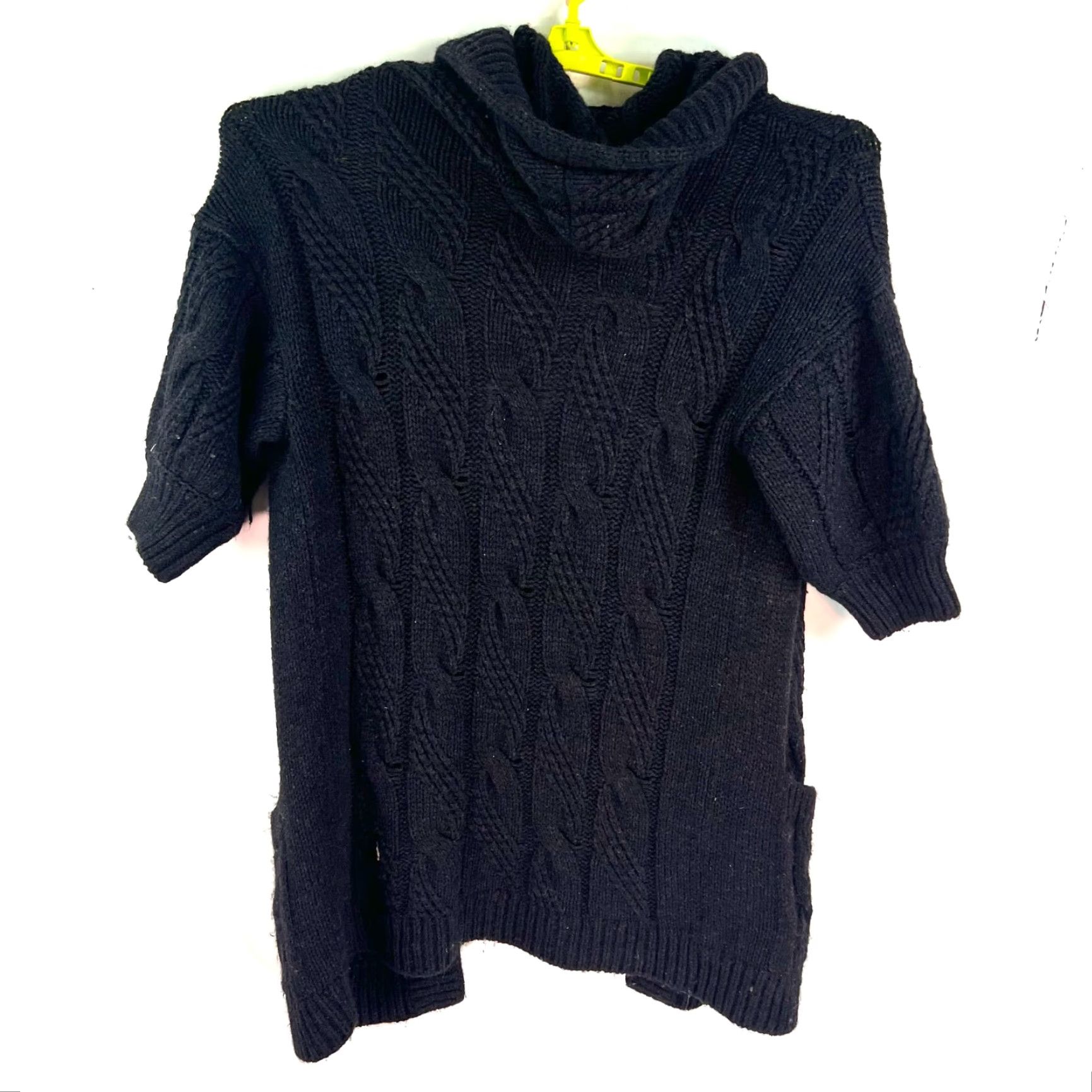 Vince Vince Cardigan Womens Sweater L Black Alpaca Wool Open Hooded Cable Knit Pockets Size L / US 10 / IT 46 - 5 Thumbnail