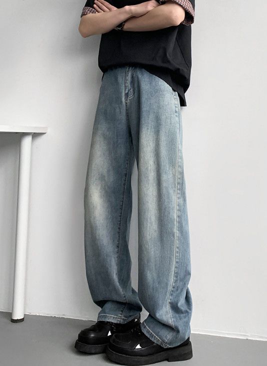 Japanese Brand Men's high street casual loose jeans Size US 32 / EU 48 - 2 Thumbnail
