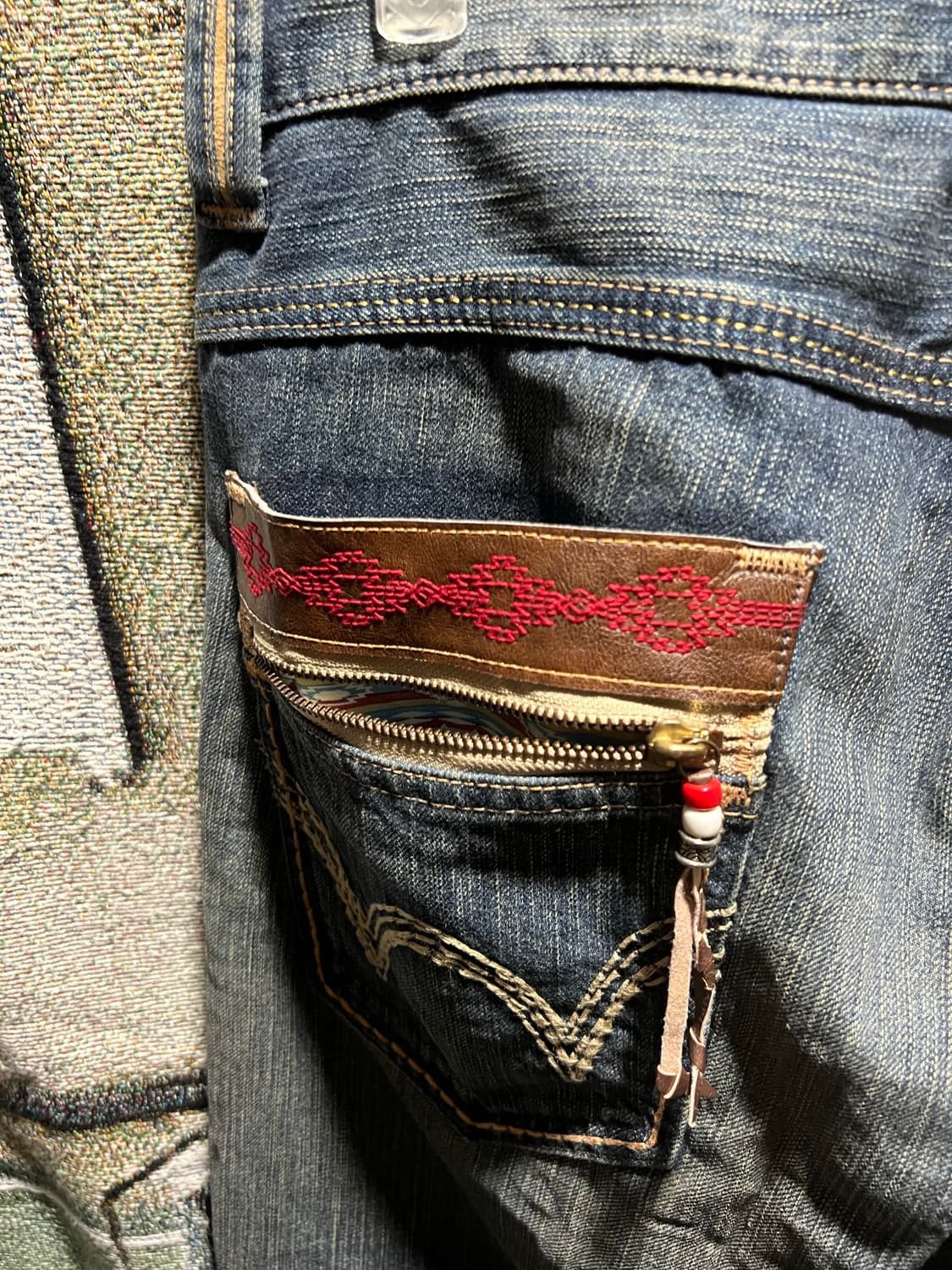 Edwin (SOLD OUT)Edwin medium blue western damage denim pants Size US 32 / EU 48 - 6 Thumbnail