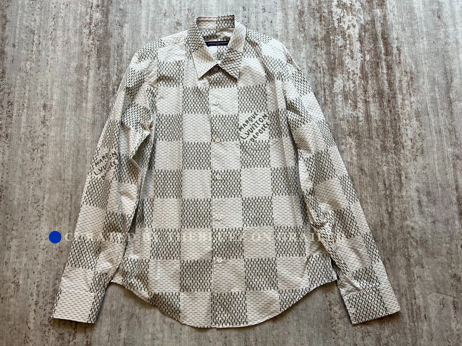 Louis Vuitton Louis Vuitton 2024 White Checkerboard Print Shirt Size US XXL / EU 58 / 5 - 1 Thumbnail