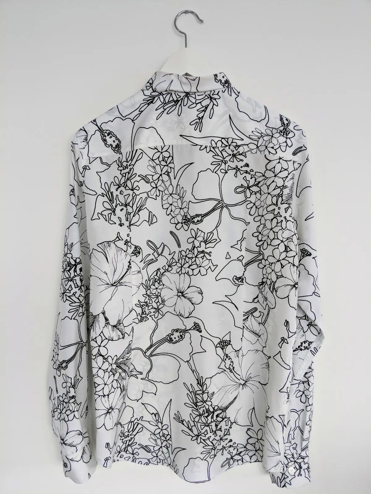 Miu Miu o1tko10825 Hawaian Shirt in White/Black Size US L / EU 52-54 / 3 - 2 Thumbnail