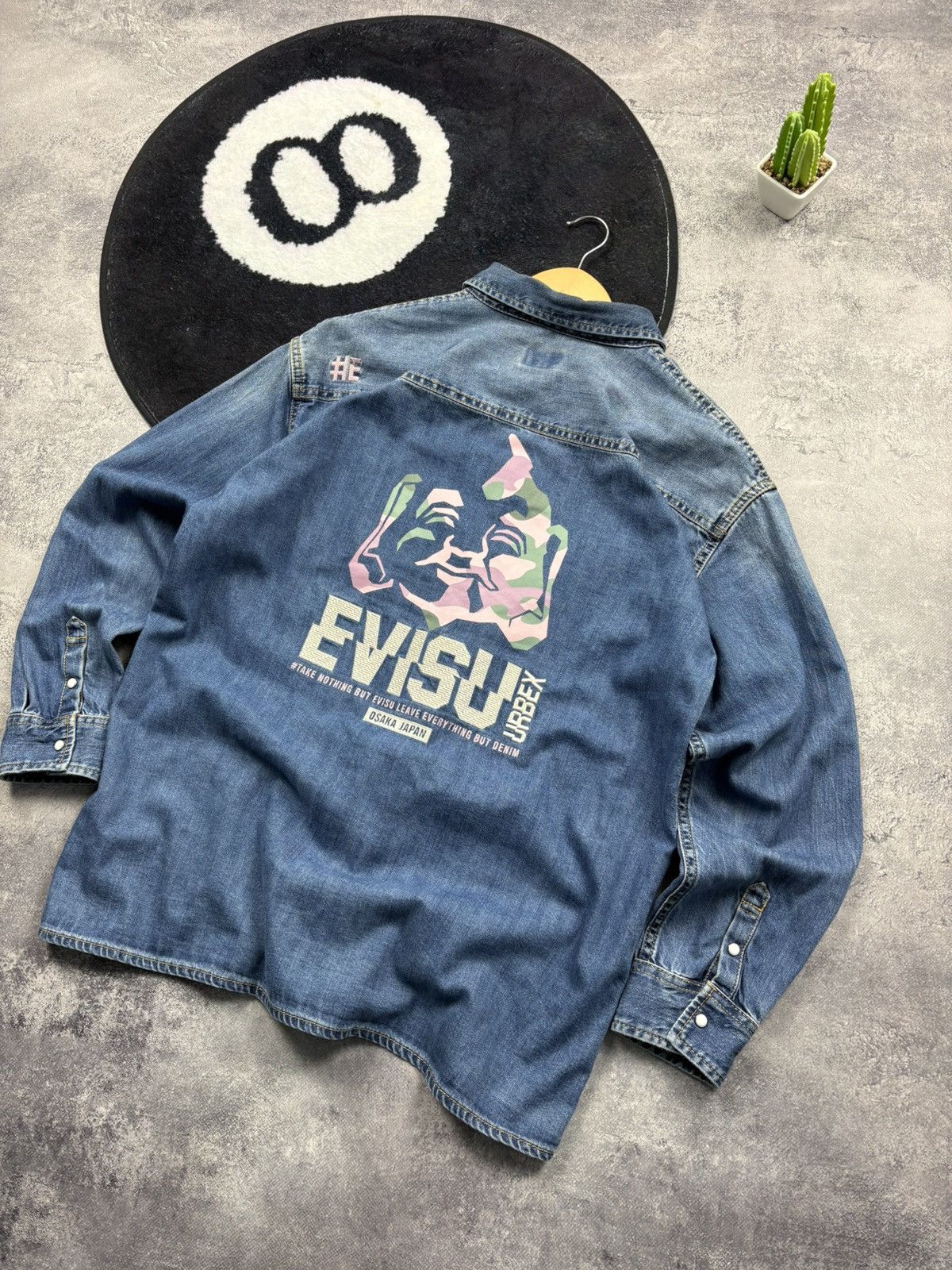 Evisu EVISU Vintage Big Logo Osaka Japan Streetwear Denim Shirt Size US S / EU 44-46 / 1 - 2 Thumbnail