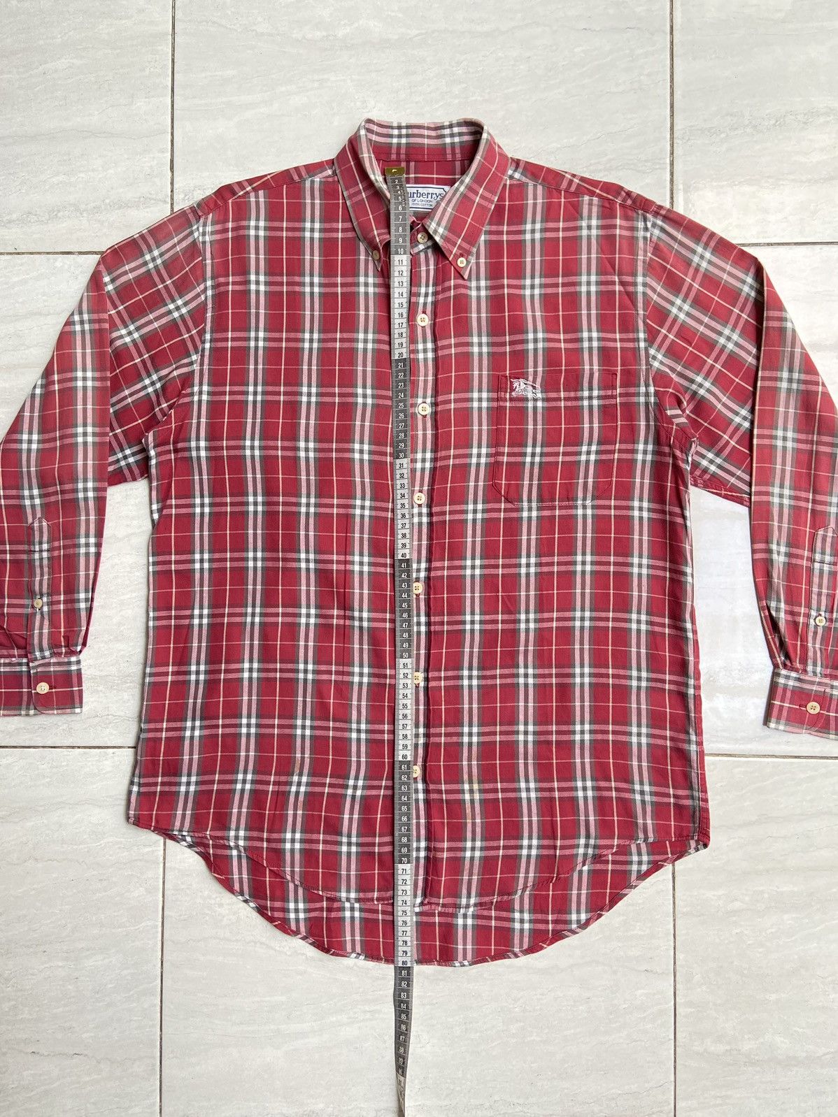 Burberry BURBERRY Red Striped Shirt Size US M / EU 48-50 / 2 - 2 Thumbnail