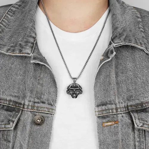 VIBE Death Rock Headphone Skull Necklace Size ONE SIZE - 3 Thumbnail