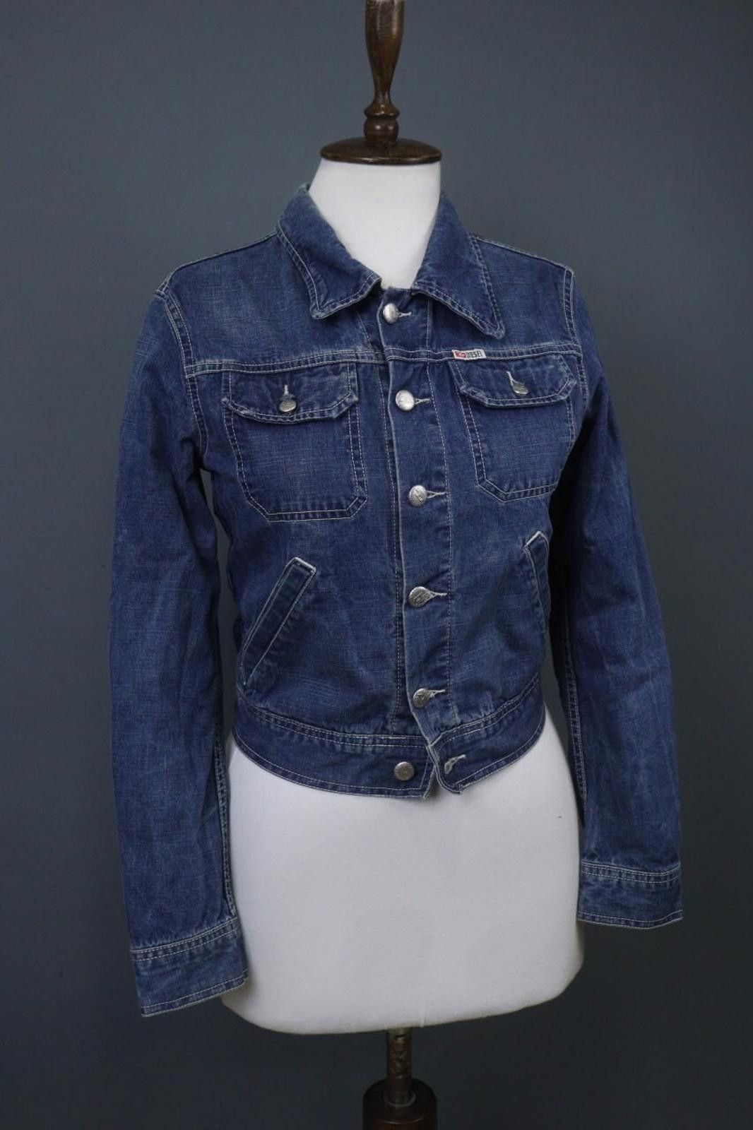 Diesel Diesel Blue Cotton Denim Collared Front Jean Jacket Size S Size S / US 4 / IT 40 - 9 Thumbnail