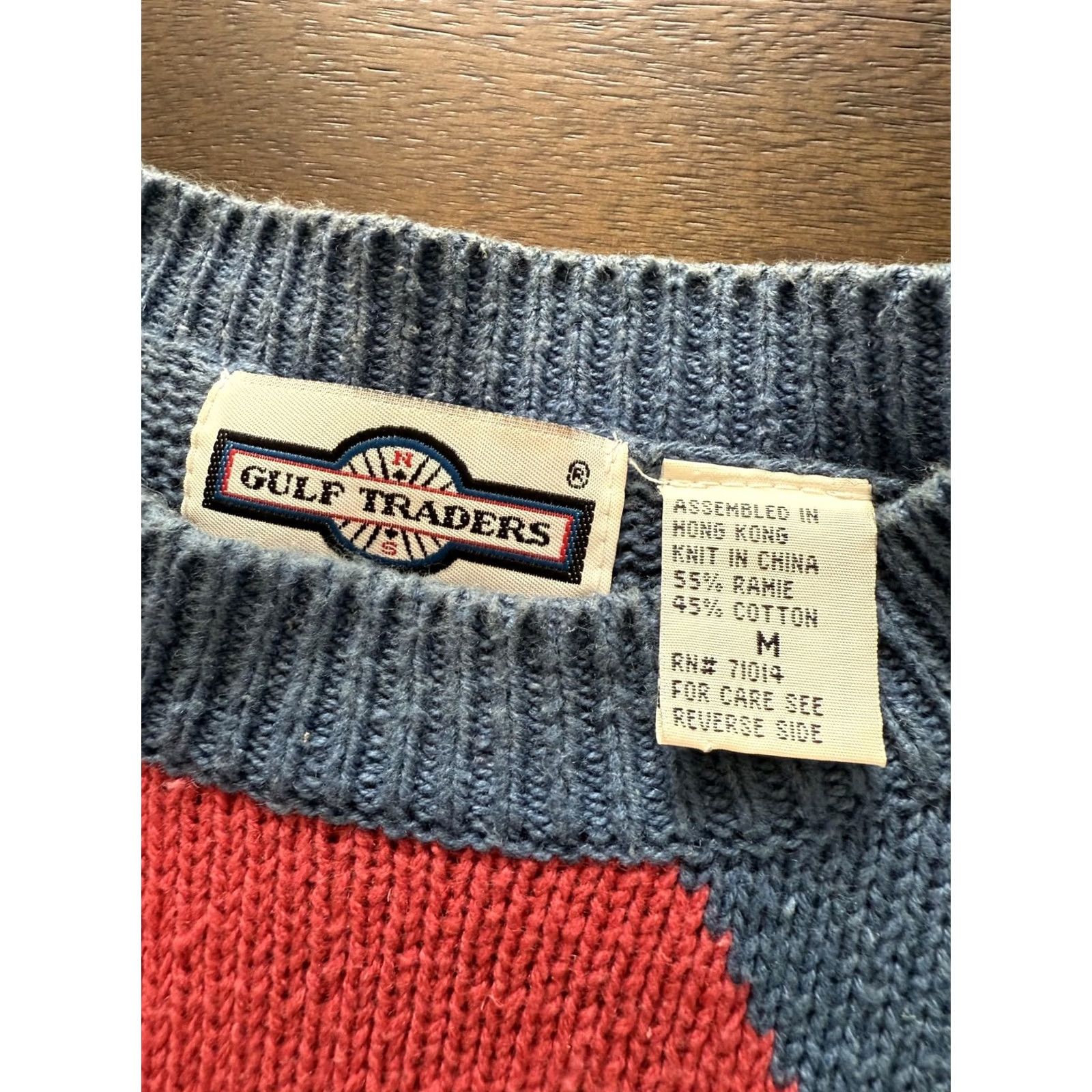 Vintage VINTAGE Gulf Traders Sweater Mens M Blue Argyle Knit Pullover Crewneck 90s Size US M / EU 48-50 / 2 - 3 Thumbnail