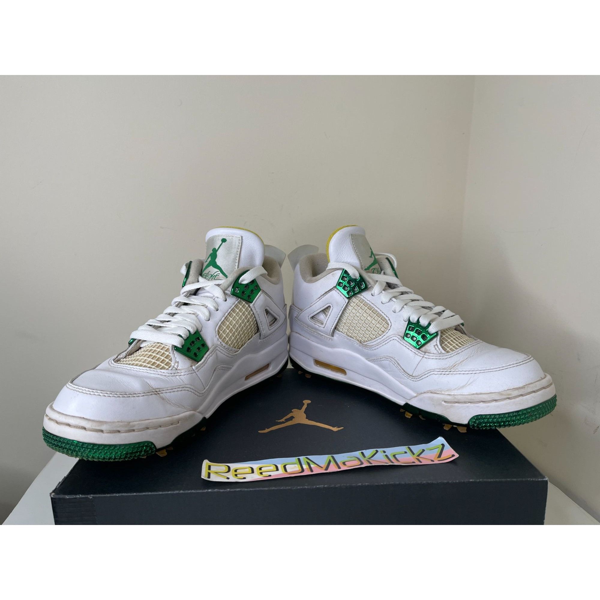 Jordan Brand Jordan 4 IV NRG Golf White Green The Masters PRE OWNED Size US 7 / EU 40 - 4 Thumbnail