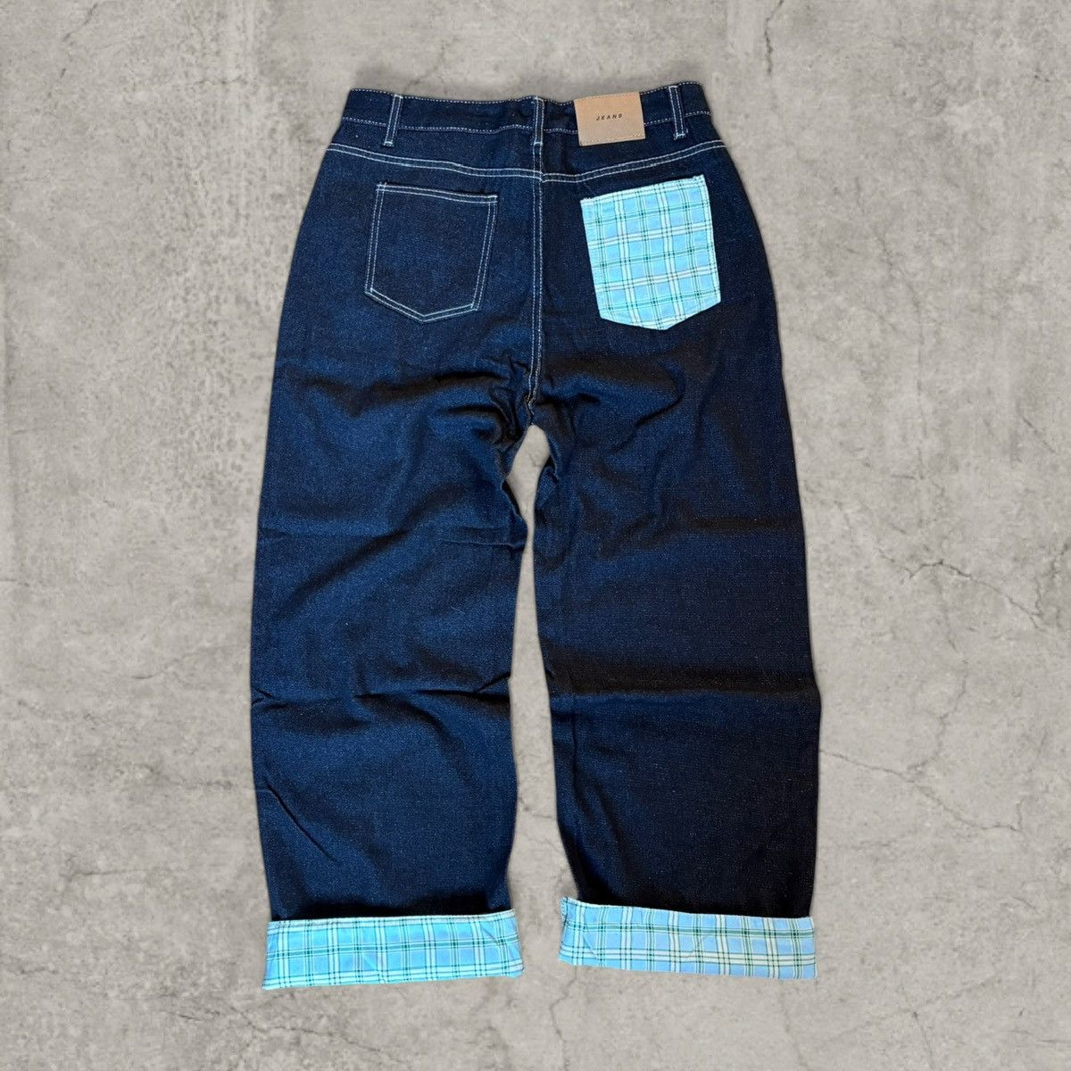 Japanese Brand Cool wide skater Japanese style jeans in navy blue. Size L Size US 34 / EU 50 - 1 Thumbnail