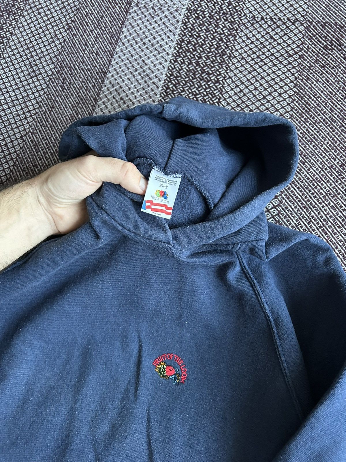 Fruit Of The Loom Vintage Blank FOTL Hoodie Made In USA Streetwear Size Medium Size US M / EU 48-50 / 2 - 6 Thumbnail
