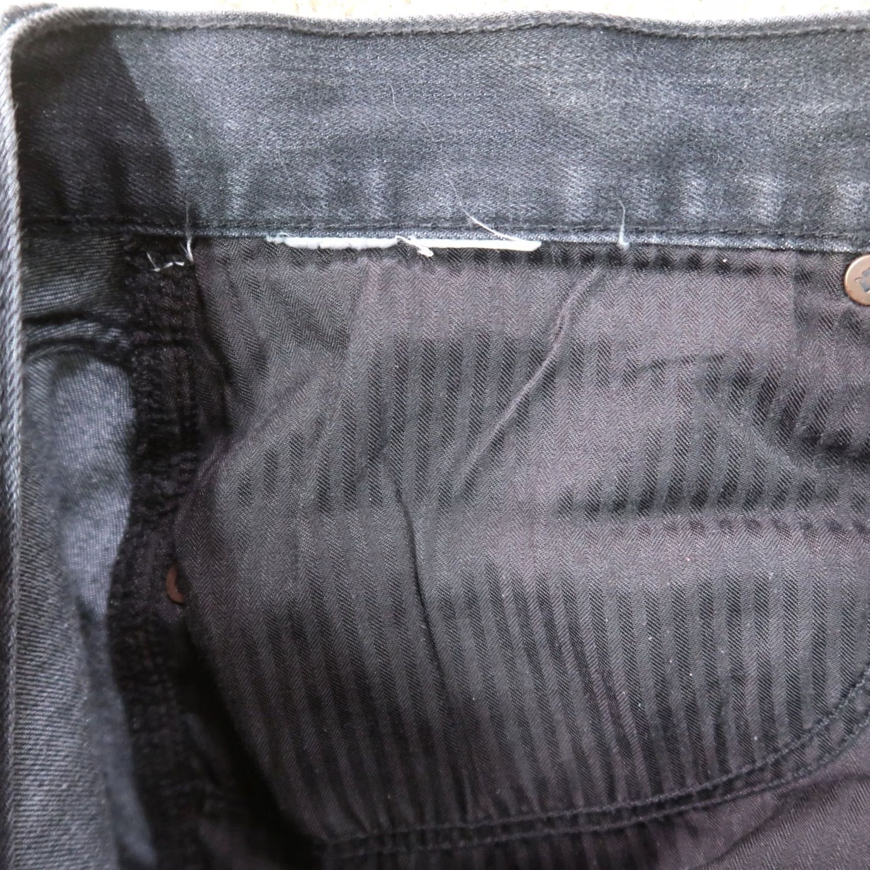 Lucky Brand Lucky Brand 410 Jeans Men's 36x30 Slim Straight Denim Black 5-Pocket Belt Loops Regular Cotton Blend Zip Closure Distressed No Vintage No Distressed? Size US 36 / EU 52 - 5 Thumbnail