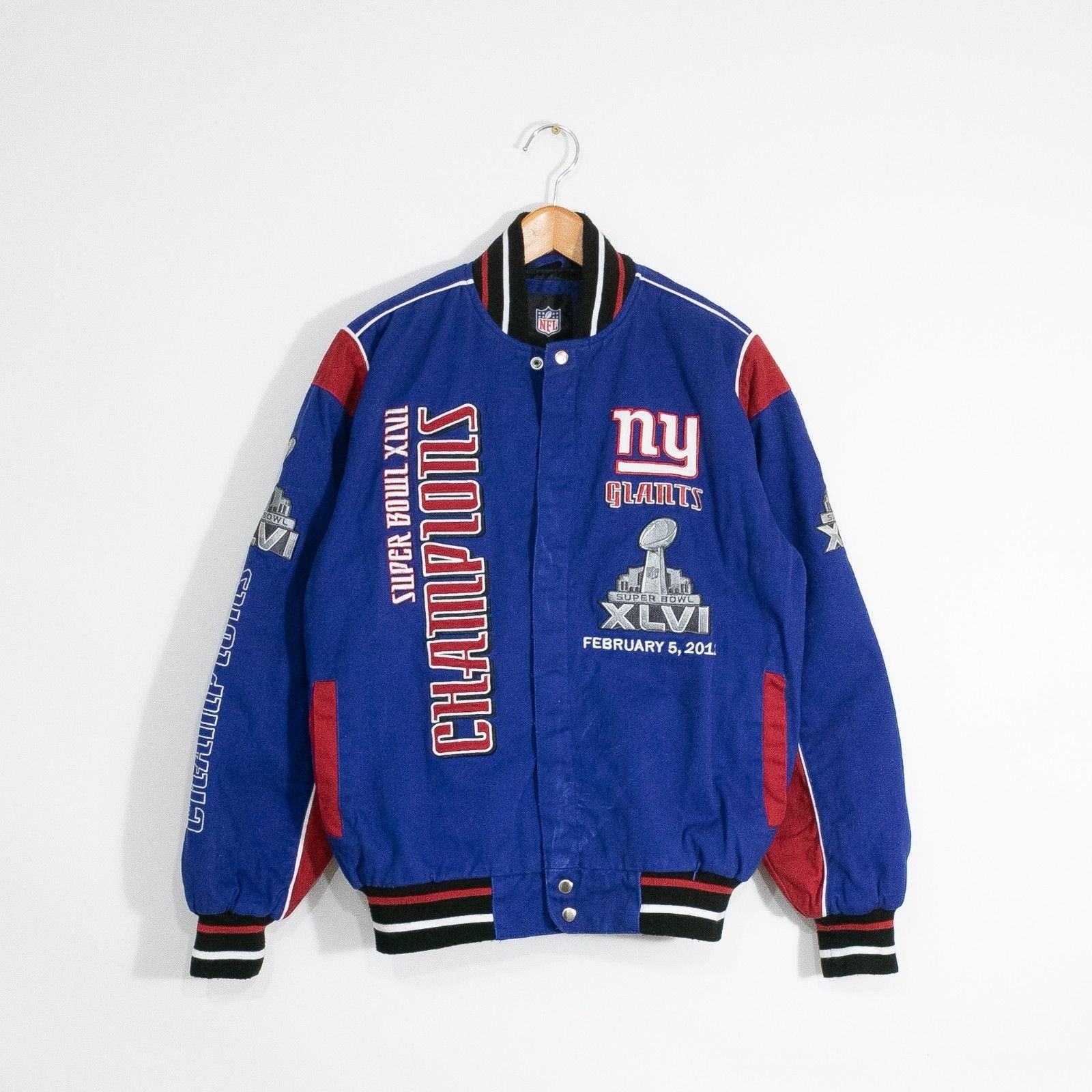 NFL New York Giants Bomber Jacket Mens Medium - Super Bowl XLVI Size US M / EU 48-50 / 2 - 1 Thumbnail