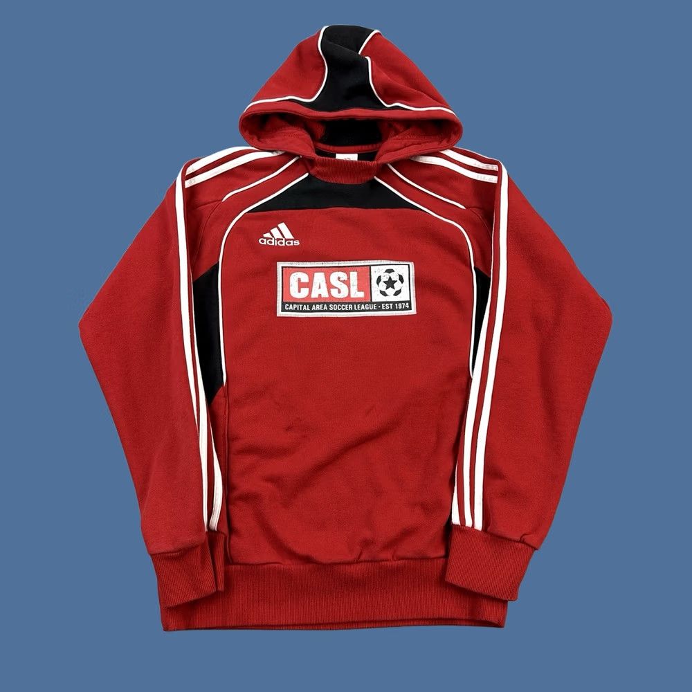 Adidas Vintage Adidas Hoodie Mens Small Red CASL Soccer Graphic Training Pullover Y2K Size US S / EU 44-46 / 1 - 1 Thumbnail