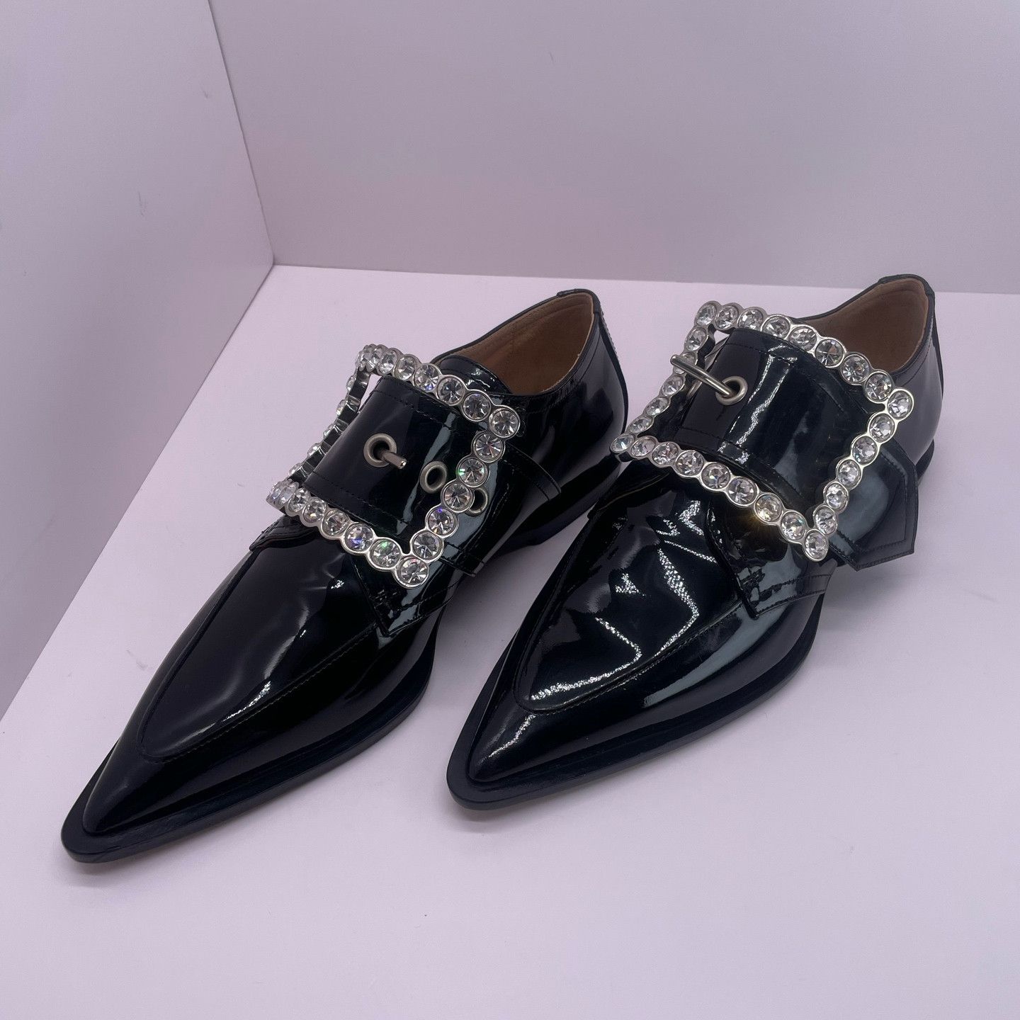 Maison Margiela Maison Margiela Crystal Buckle Patent Loafers Size 36 Size US 6 / IT 36 - 1 Thumbnail