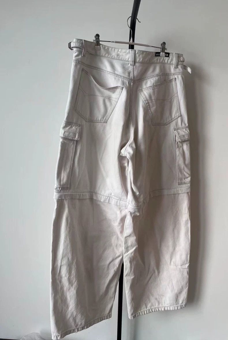 Balenciaga Balenciaga white wideleg cargo denim pants by balenciaga - Size US 36 / EU 52 - 2 Thumbnail