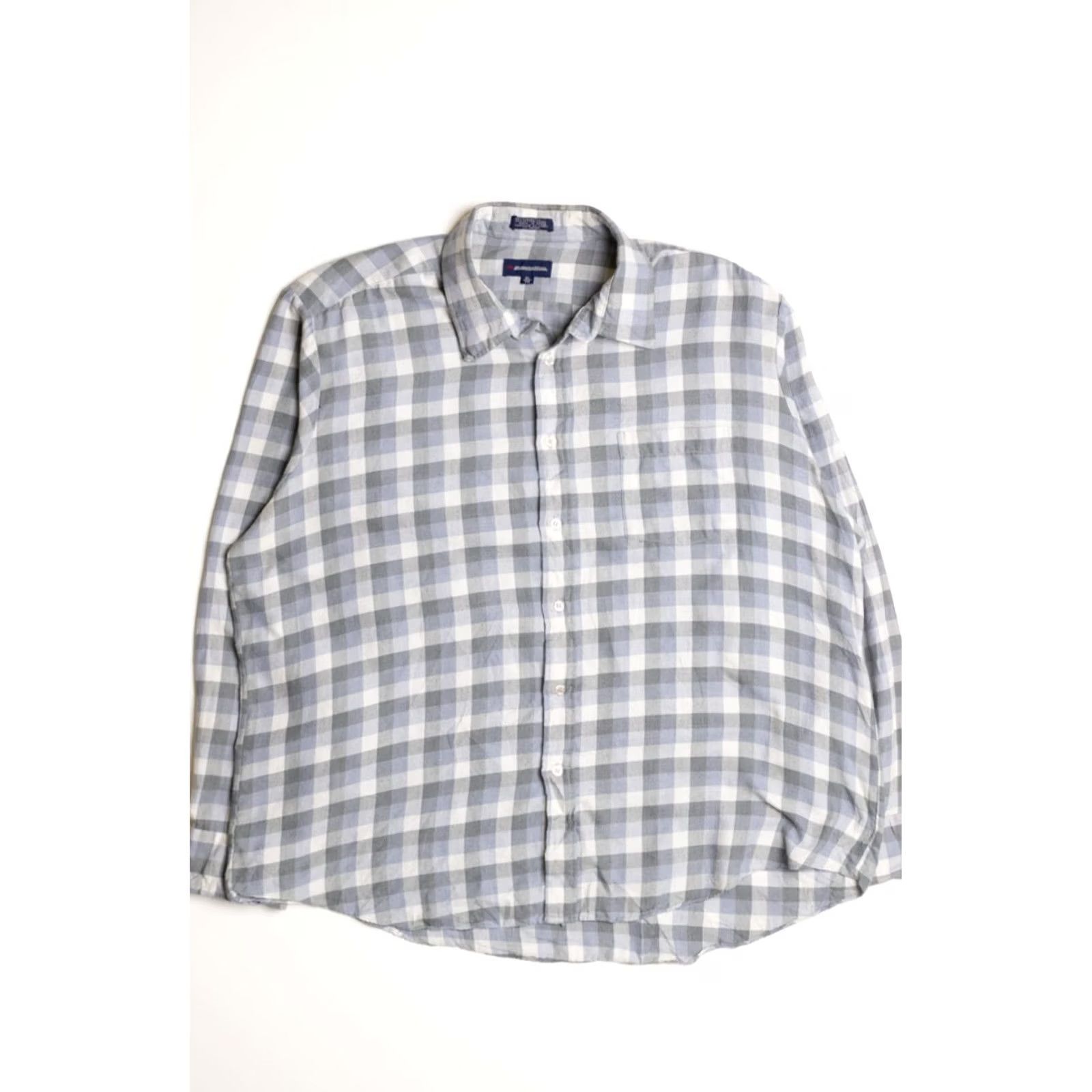 Vintage VINTAGE Manhattan Shirt X-Large Gray Flannel Checkered Pattern Size US XL / EU 56 / 4 - 2 Thumbnail