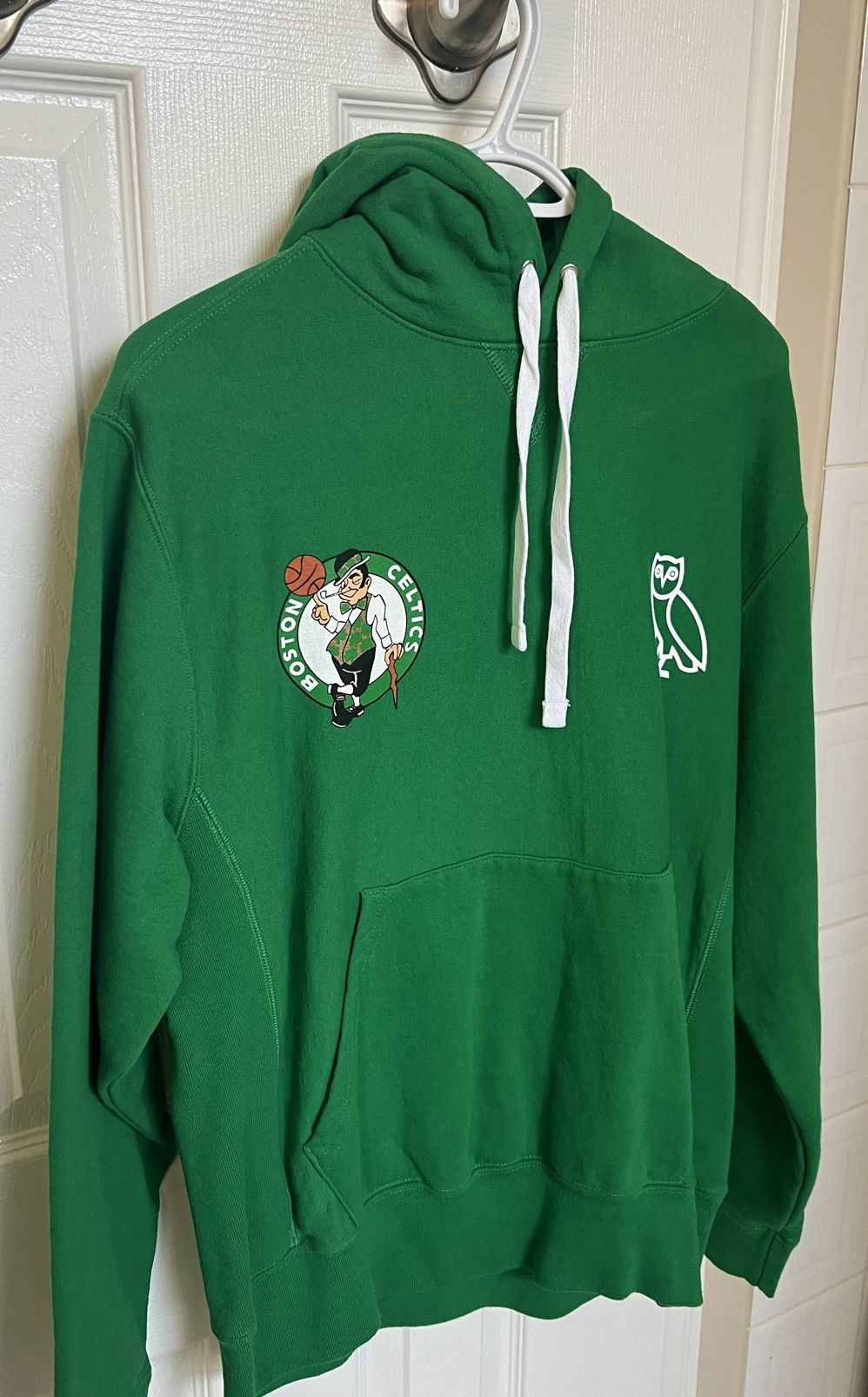 image of Ovo Boston Celtics Hoodie in Green, Men's (Size Small)