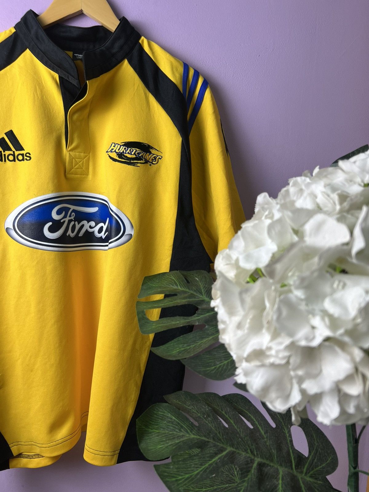 Adidas 🔥Vintage 2000s Hurricanes Rugby Super 12 Jerseys Size US L / EU 52-54 / 3 - 6 Thumbnail