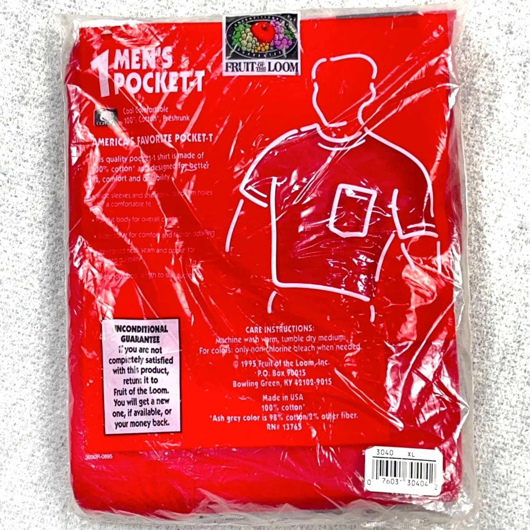 Fruit Of The Loom VINTAGE Fruit of the Loom Pocket T-Shirt XL Red Men 90s Shirt Size US XL / EU 56 / 4 - 2 Thumbnail