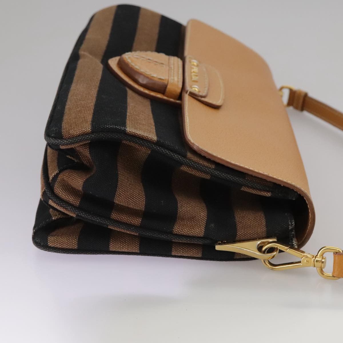 Prada PRADA Shoulder Bag Canvas Brown Gold Size ONE SIZE - 4 Thumbnail