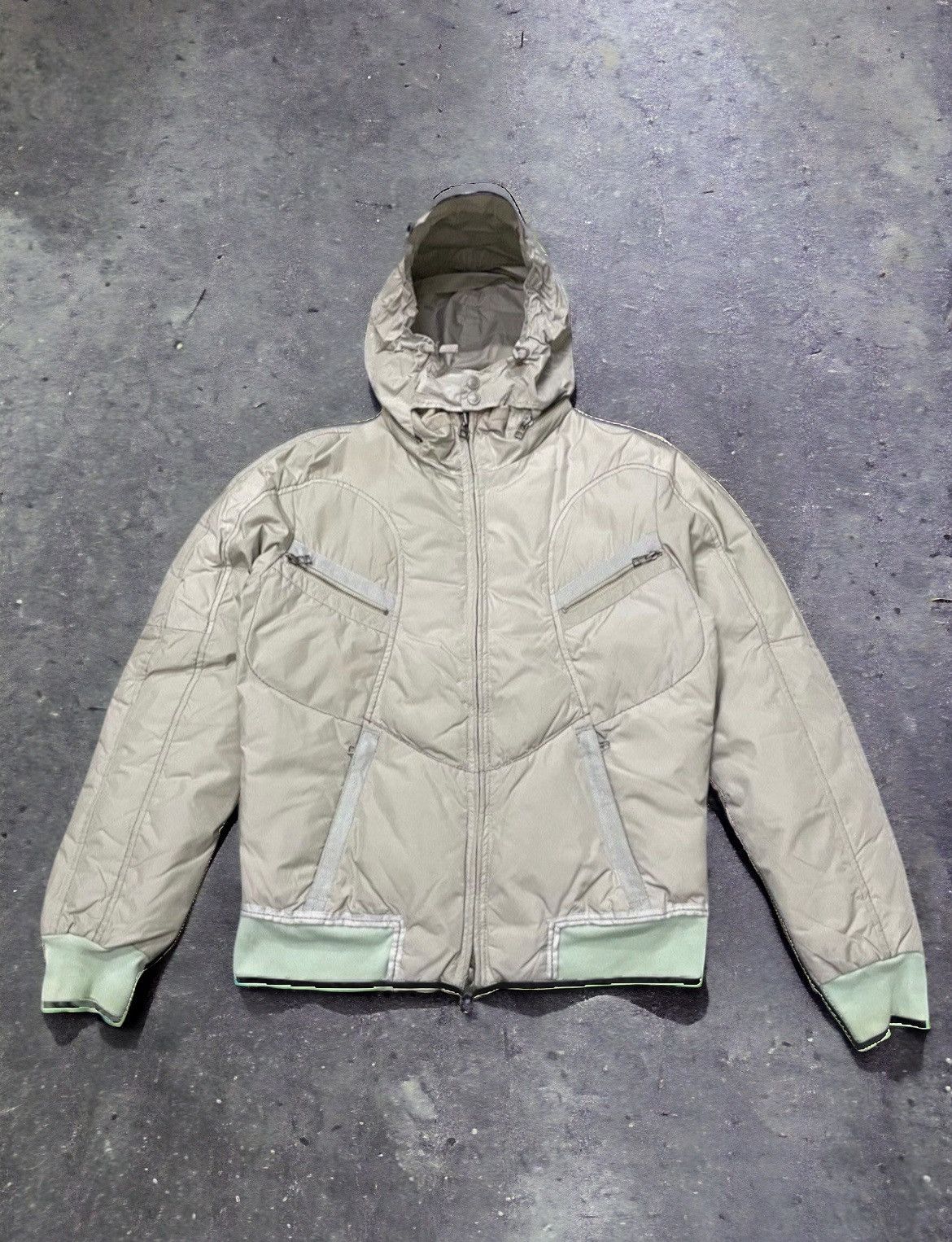 AW/96 Girbaud Geometrical Paneled Padded Down Jacket