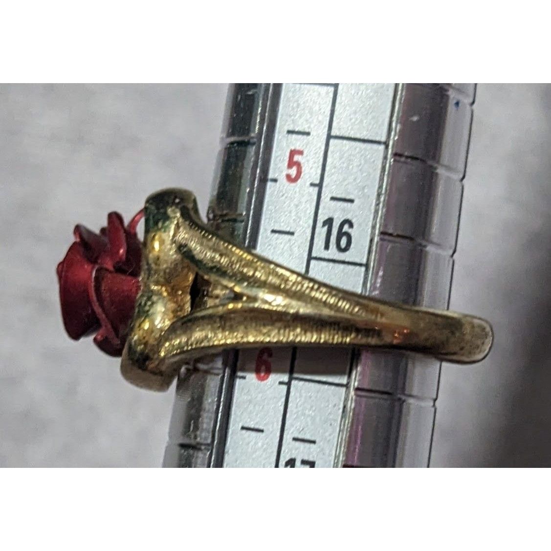 Other Vintage Open Heart Red Rose Gold Tone Fashion Ring Size 6 Size ONE SIZE - 13 Thumbnail