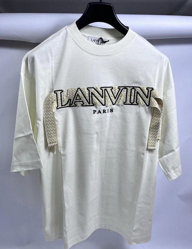 Lanvin LANVIN - CURB EMBROIDERED LOGO OVERSIZED T-SHIRT Size US L / EU 52-54 / 3 - 1 Thumbnail