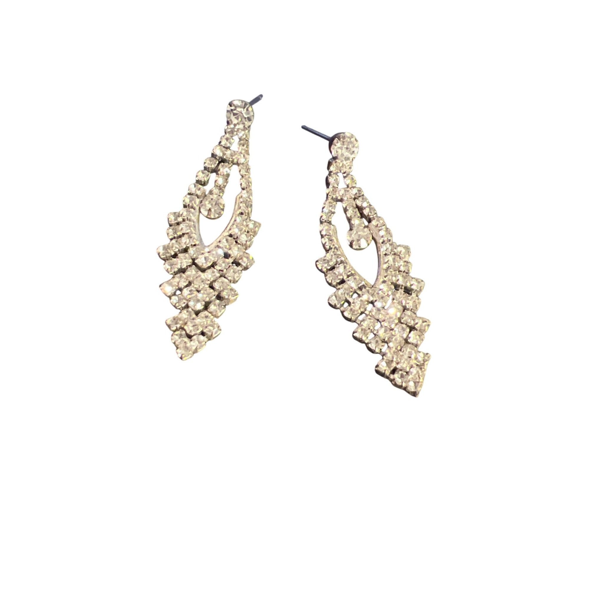 Other Vintage Rhinestone Chandelier Statement Earrings Elegant Wed Size ONE SIZE - 1 Thumbnail