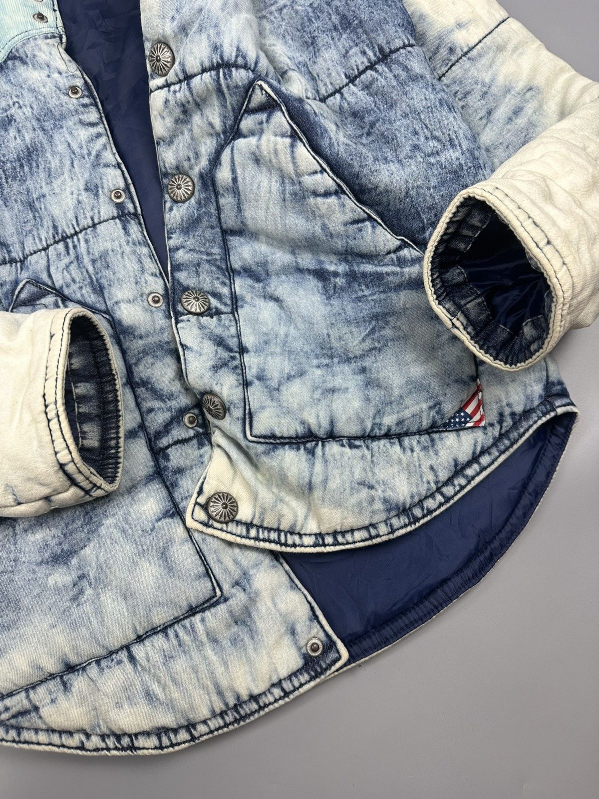 14th Addiction × If Six Was Nine Full Glow Blue Washed Puffer Jacket Size US M / EU 48-50 / 2 - 8 Thumbnail