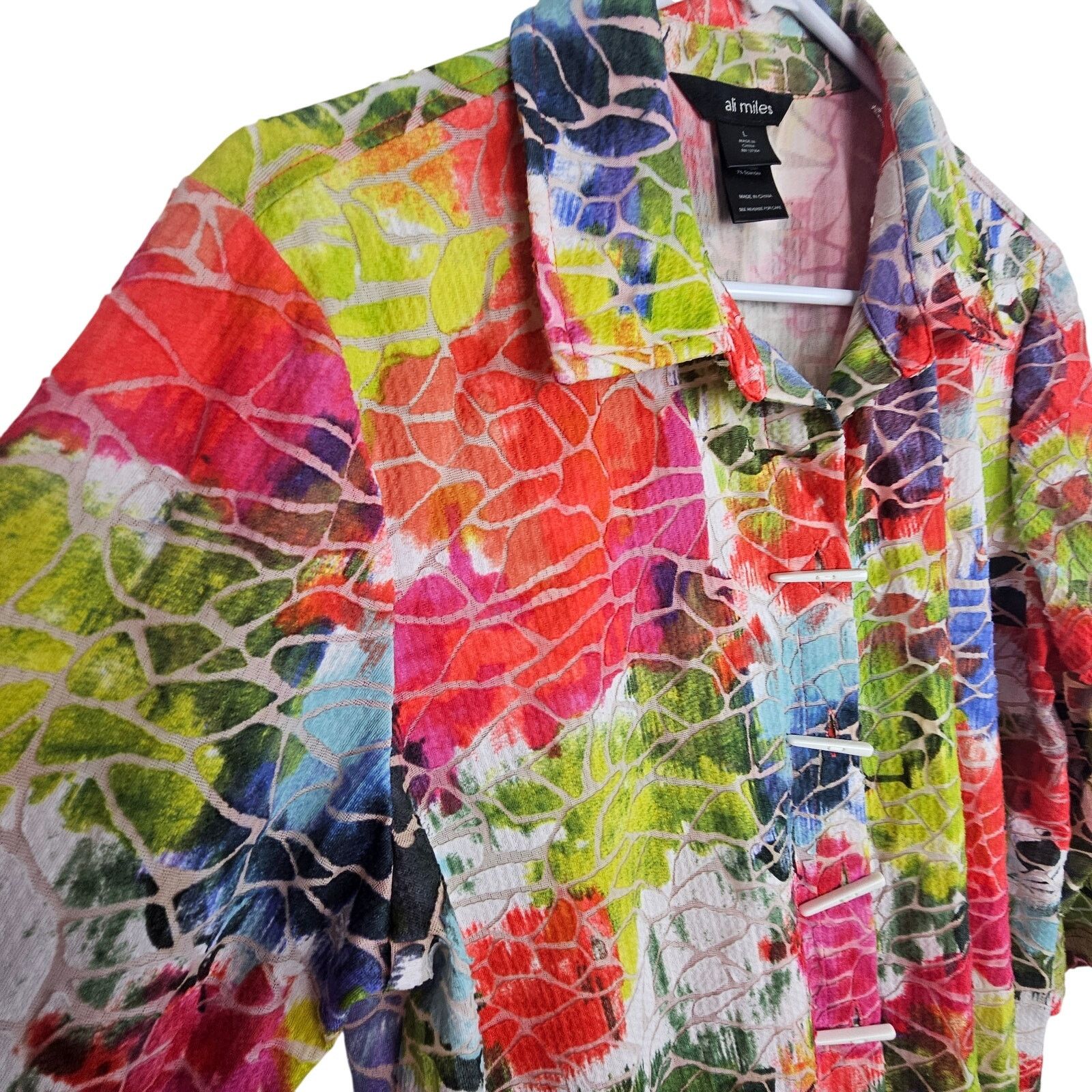 27 Miles Ali Miles Womens Artsy Lagenlook Toggle Button Blouse Size L Size L / US 10 / IT 46 - 5 Thumbnail