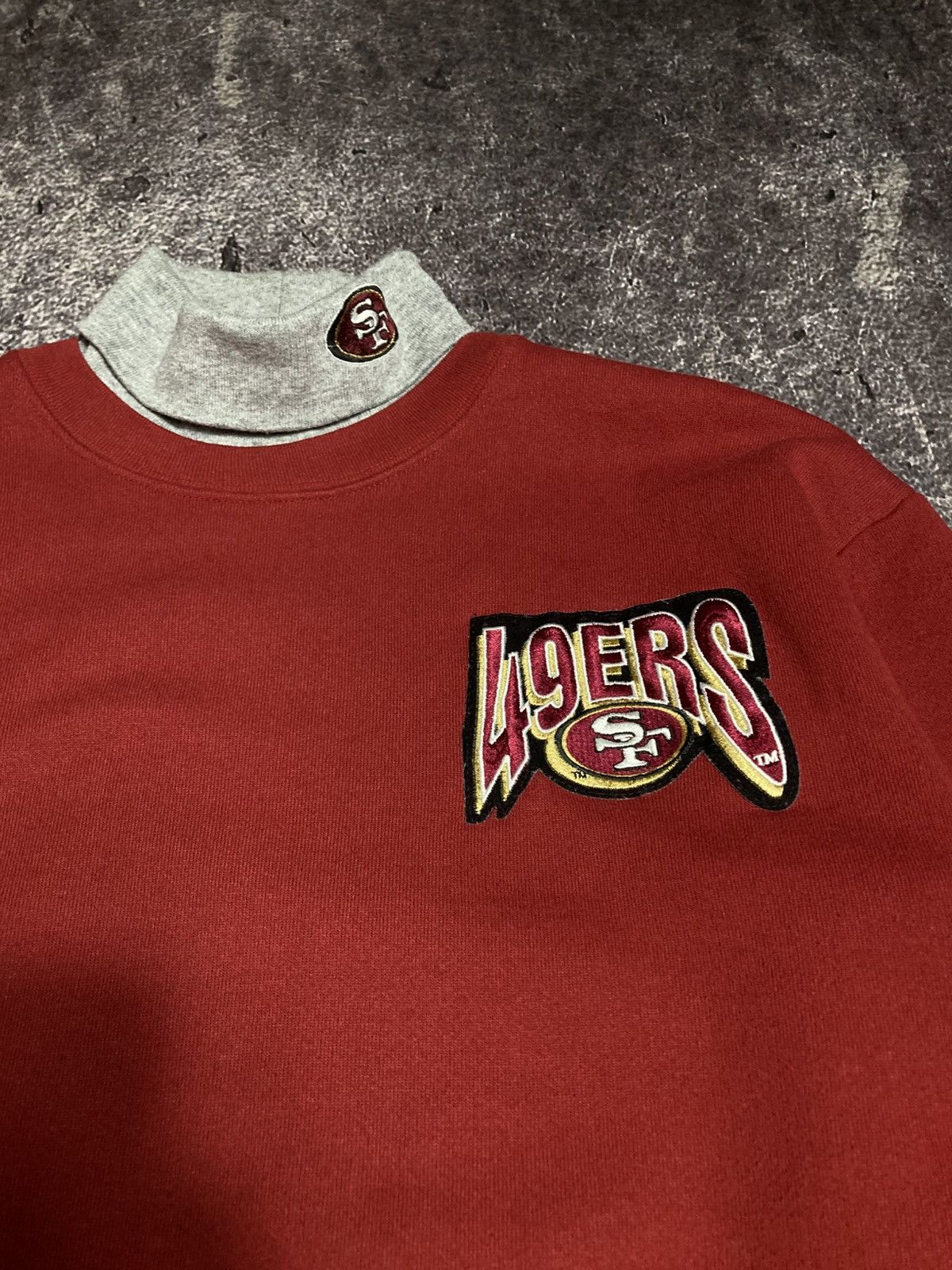 Majestic Vintage Majestic SF 49ers NFL Mock Pullover Sweatshirt USA Size US L / EU 52-54 / 3 - 2 Thumbnail
