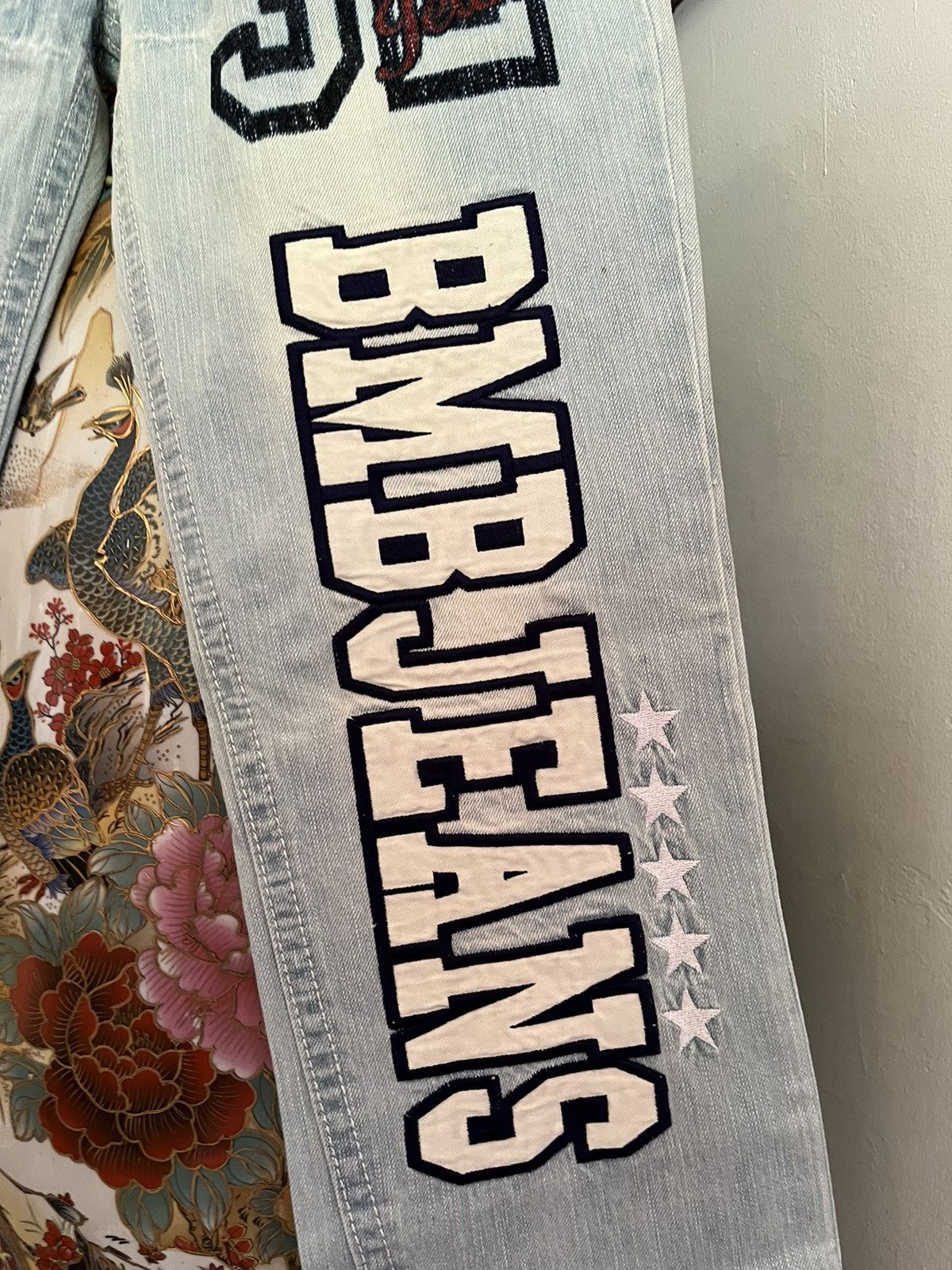 Blue Blue Japan × If Six Was Nine Y2K Blue Moon Blue Multi Embroidered Jeans Size US 30 / EU 46 - 4 Thumbnail