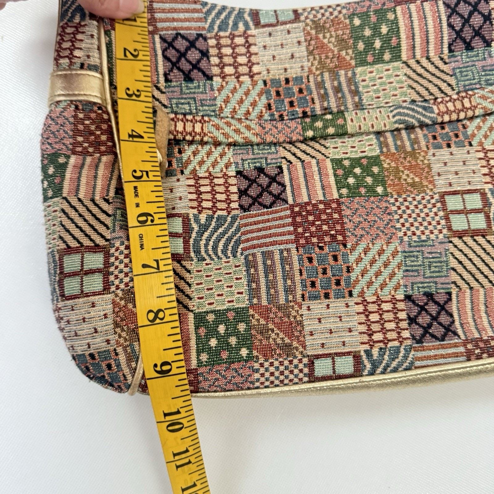 SAS Vtg SAS Tapestry Leather Patchwork Purse Grandmacore Size ONE SIZE - 11 Thumbnail