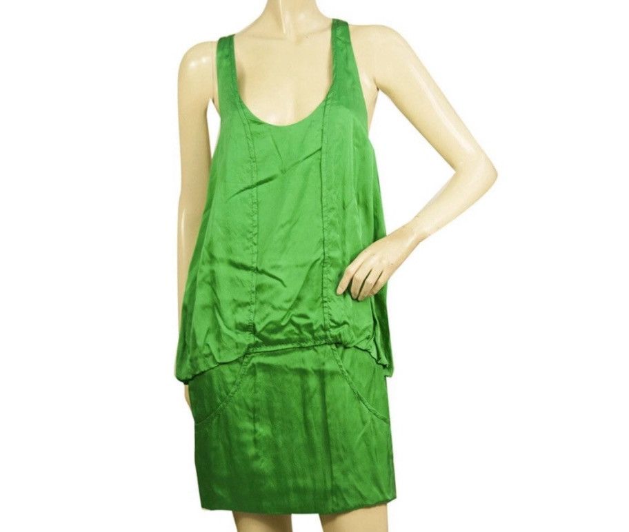 Stella McCartney Stella McCartney Green Racerback Mini Dress – Size 40 (IT) Size S / US 4 / IT 40 - 1 Thumbnail