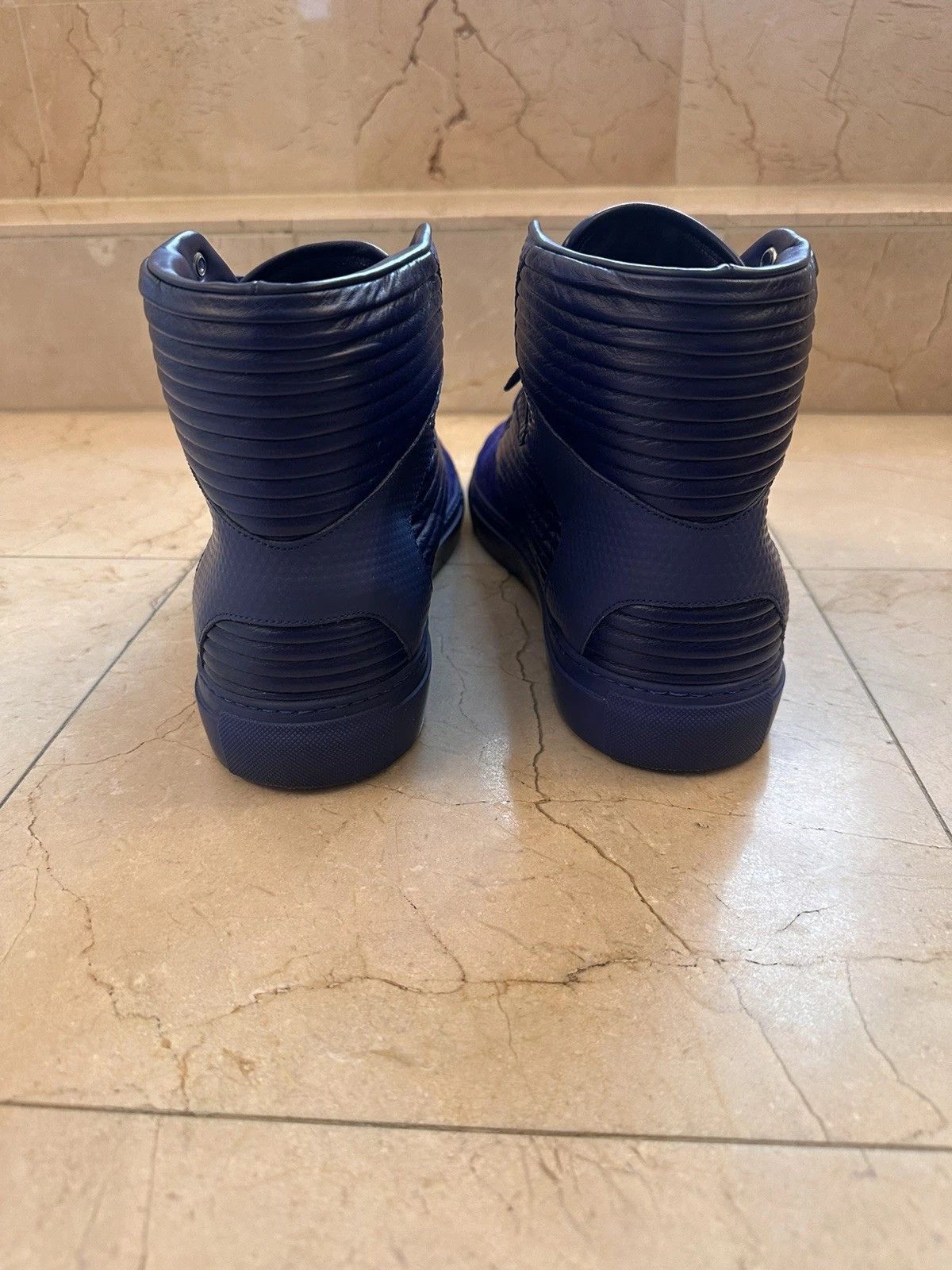 Balenciaga Balenciaga Men's Blue Violet Pleated High Top 45 US12 Size US 12 / EU 45 - 4 Thumbnail