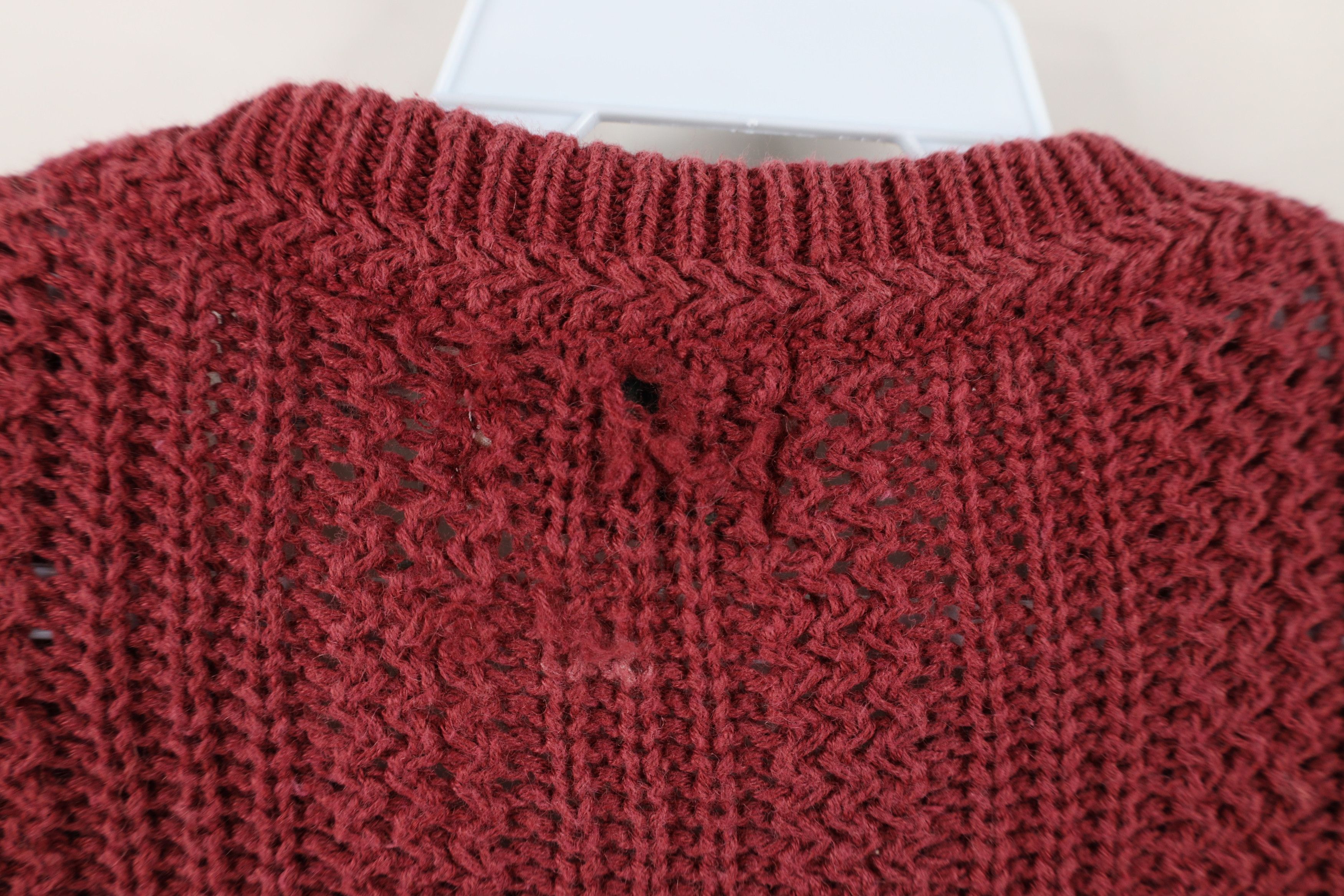 Vintage Vintage 90s Streetwear Blank Chunky Ribbed Knit Sweater Red Size US XXL / EU 58 / 5 - 7 Thumbnail