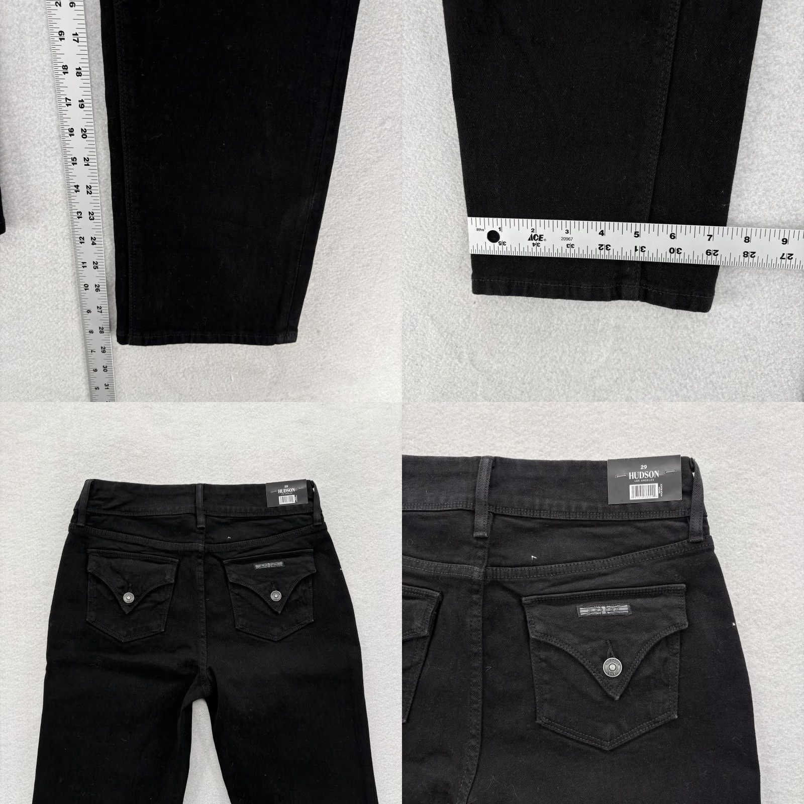 Hudson Hudson Jeans Womens 8 Mid Rise Skinny Stretch Denim Flap Pockets Ankle Black Size 30" / US 8 / IT 44 - 8 Thumbnail