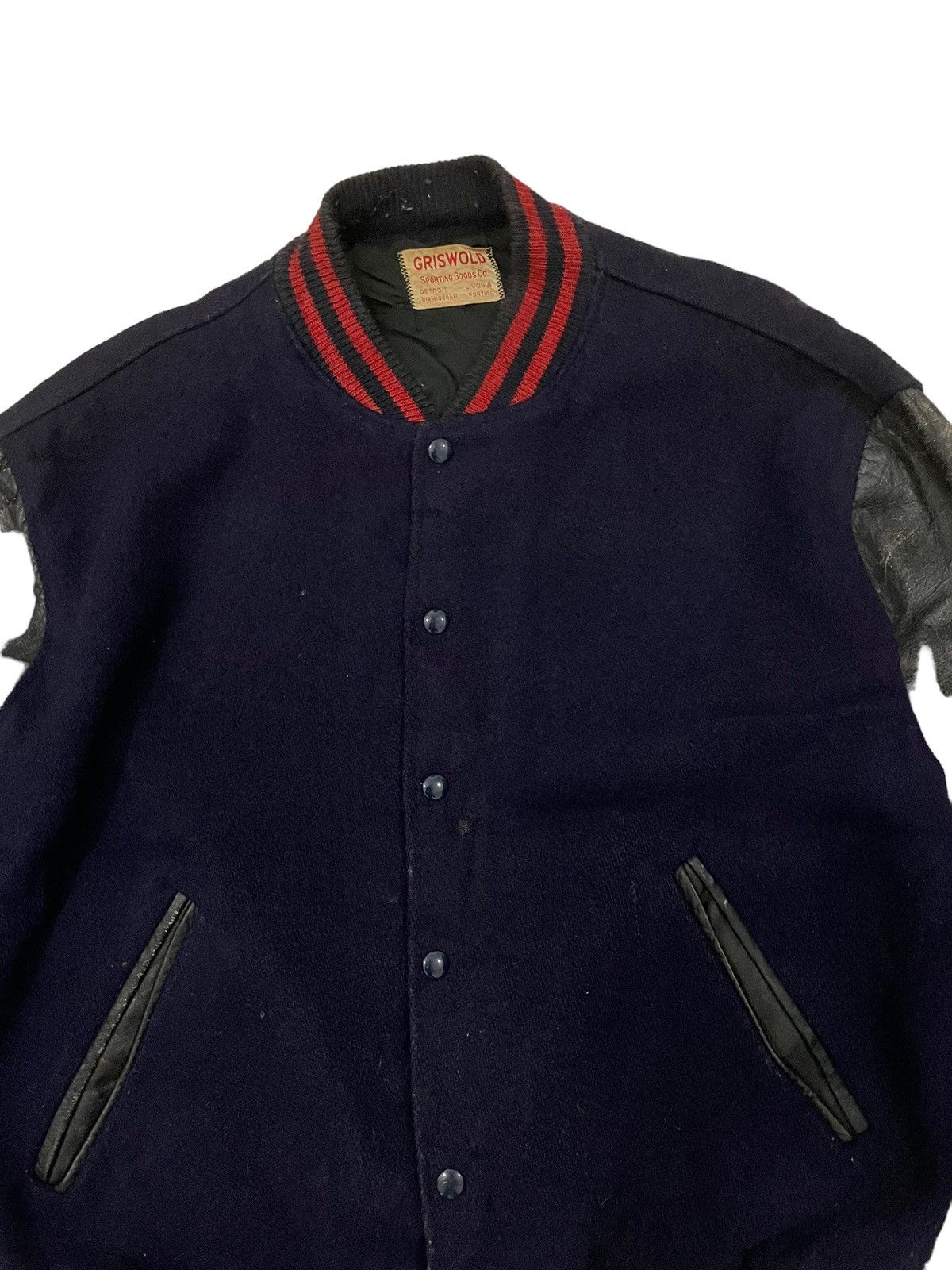 Vintage Vintage 70s Griswold Leather Sleeve Varsity Jacket Size US M / EU 48-50 / 2 - 5 Thumbnail