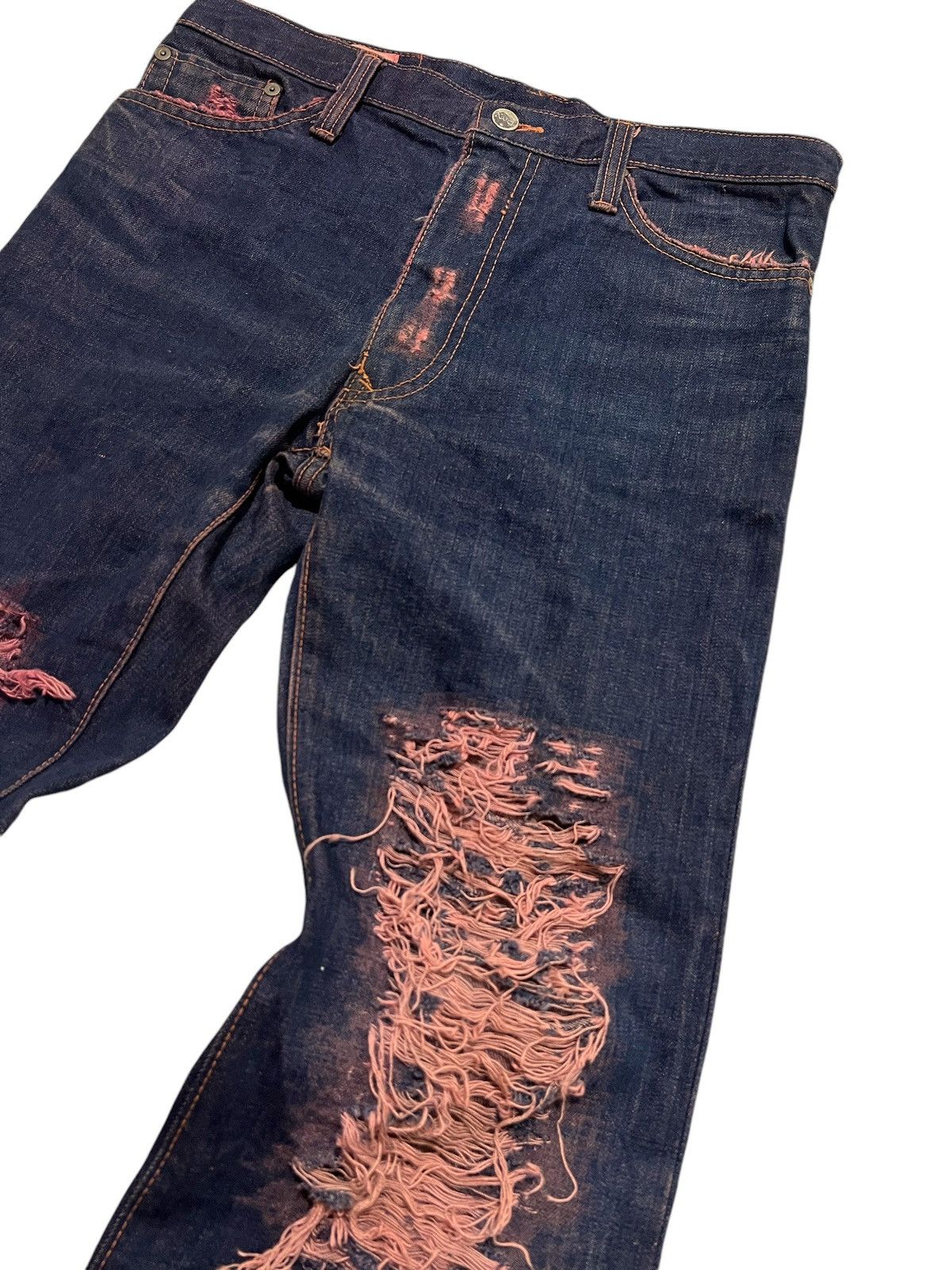 If Six Was Nine × Japanese Brand × Le Grande Bleu (L.G.B.) Vtg ROX distressed denim pants Size US 31 - 3 Thumbnail
