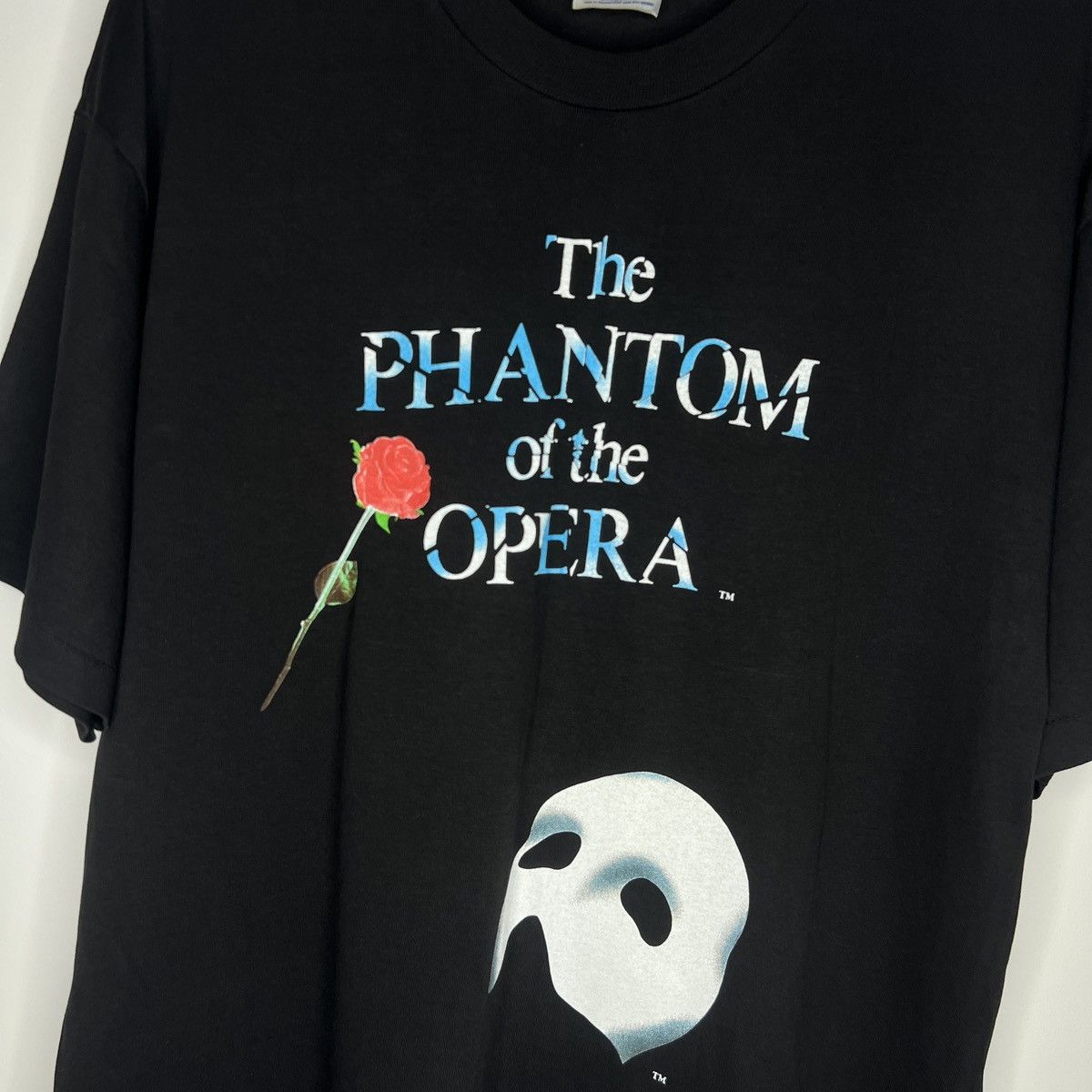 Hanes × Vintage Vintage Phantom Of The Opera T Shirt 80s 90s Tee Black Print Size US L / EU 52-54 / 3 - 4 Thumbnail