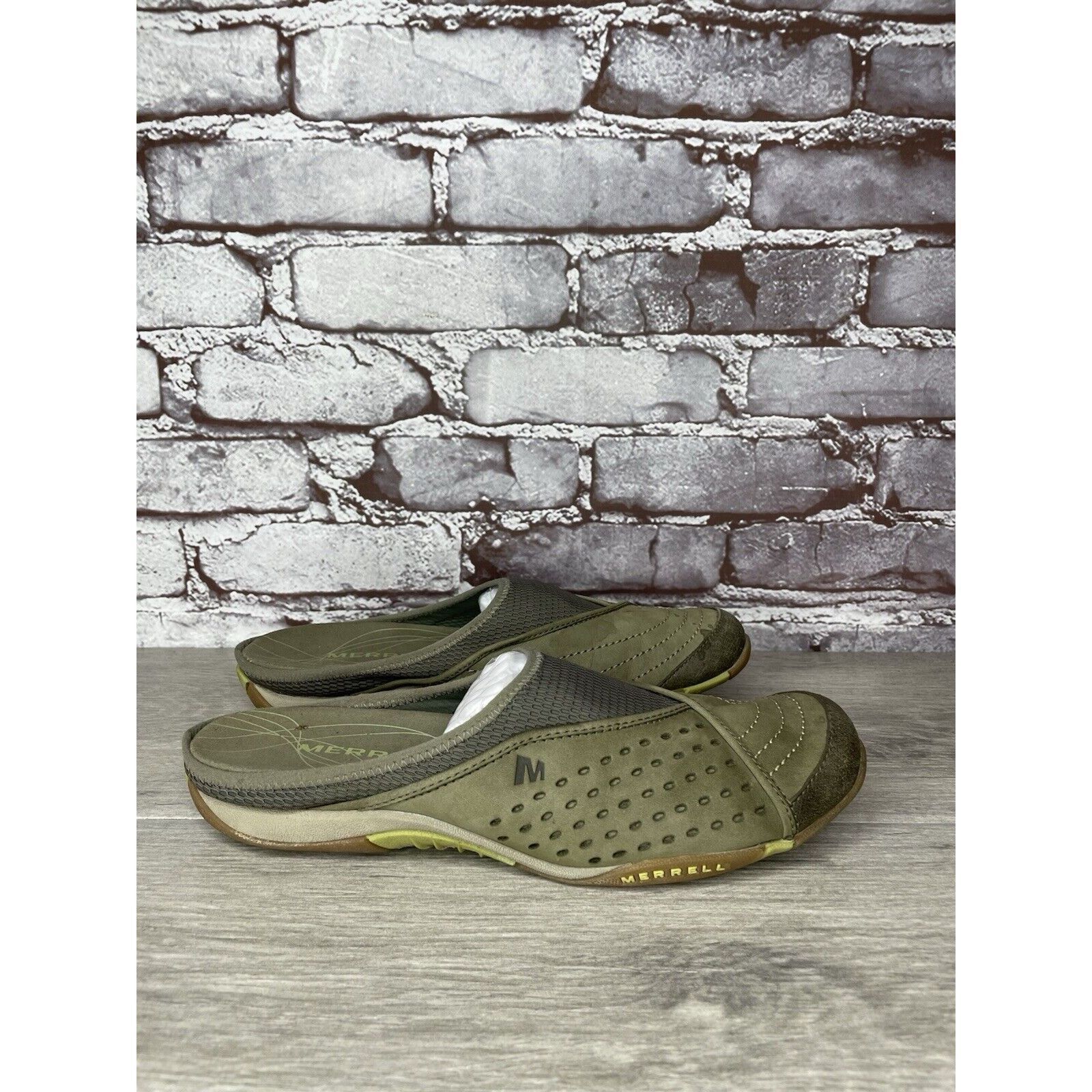 Merrell Merrell Rumba Moss Green Suede Leather Stretch Mesh Shoes Wo Size US 8 / IT 38 - 1 Thumbnail