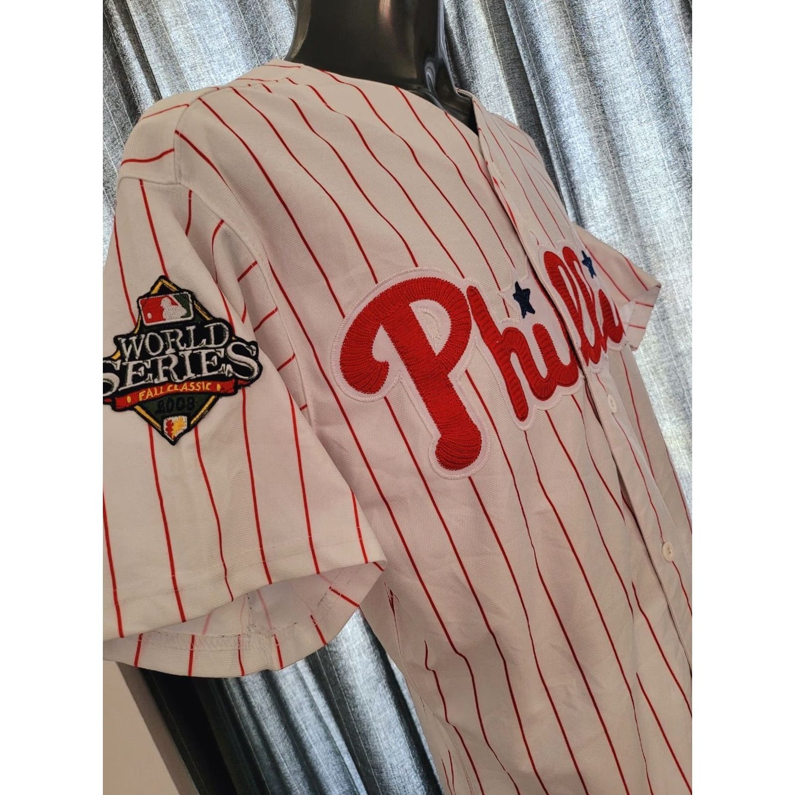 Vintage VINTAGE PhilliesWorl Series Fall Classic 2008 Victorino#8 Sz 50 L Majestic T-Shirt Men Multicoloured 2000s Mens Size US L / EU 52-54 / 3 - 7 Thumbnail