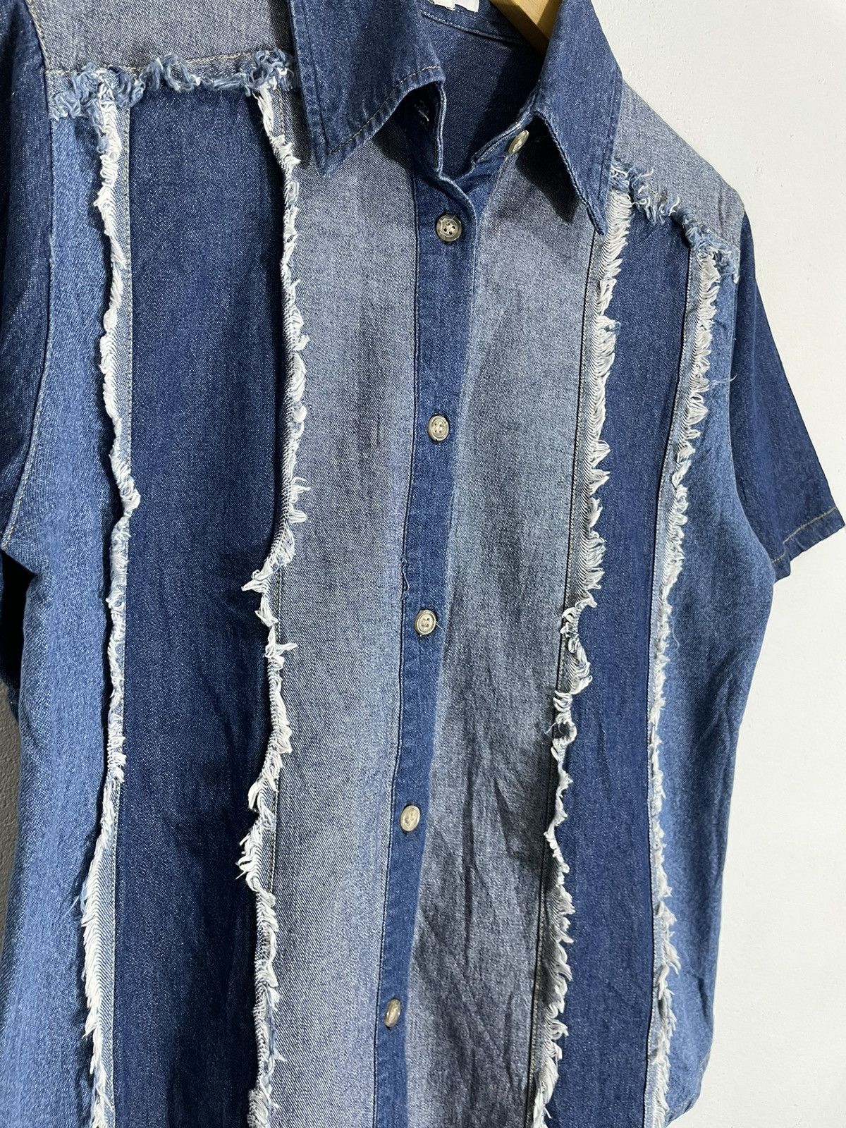 Yohji Yamamoto Undefined Distressed Shirt Hybrid Patchwork issey stye Size L / US 10 / IT 46 - 3 Thumbnail