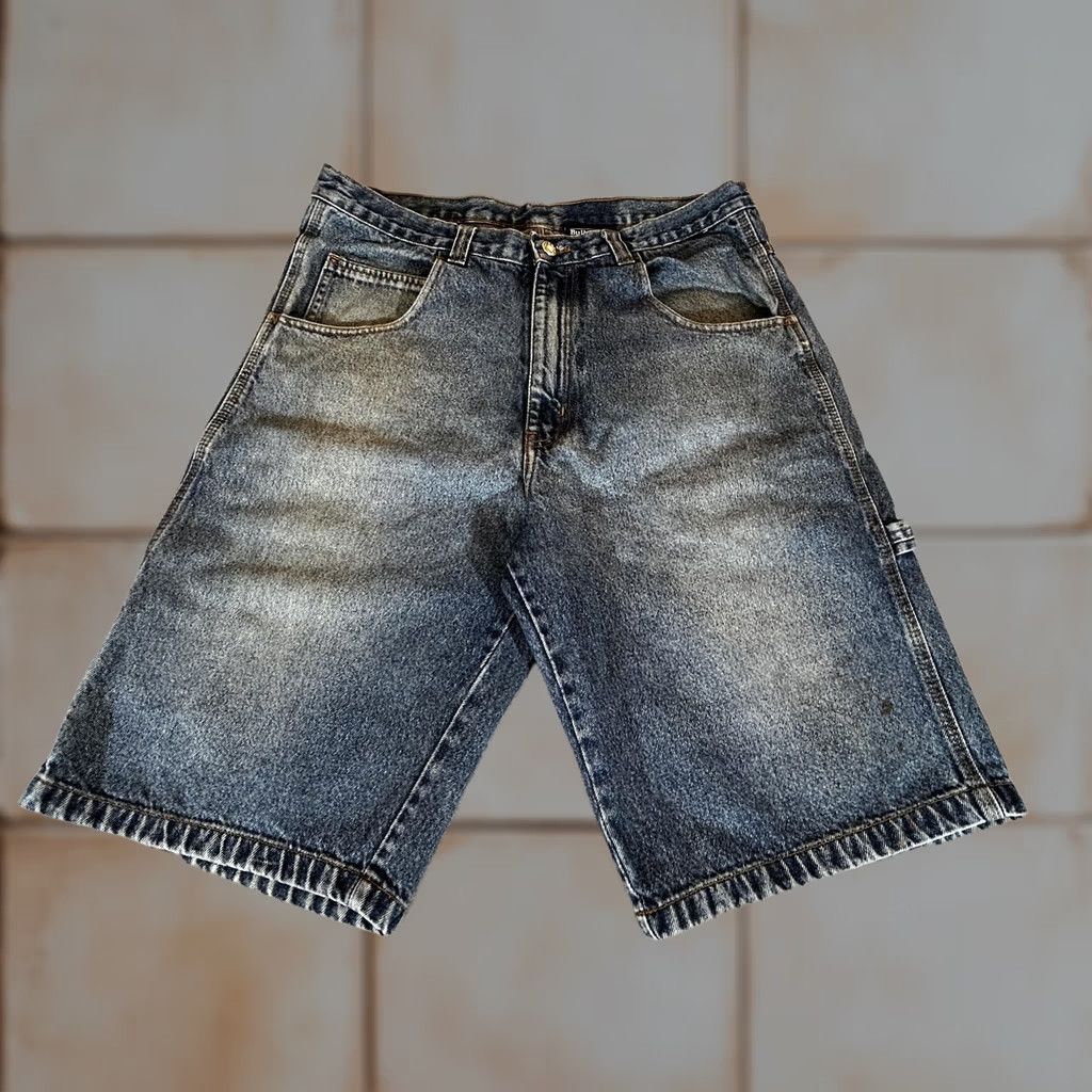 Vintage VINTAGE Bull.&.Bear Jean Shorts Men 36 Jorts Carpenter Wide Leg Blue Baggy Denim Cargo Shorts Men Blues Jeans Cargo Pocket 90s Skater Grunge Mens Size US 36 / EU 52 - 1 Thumbnail